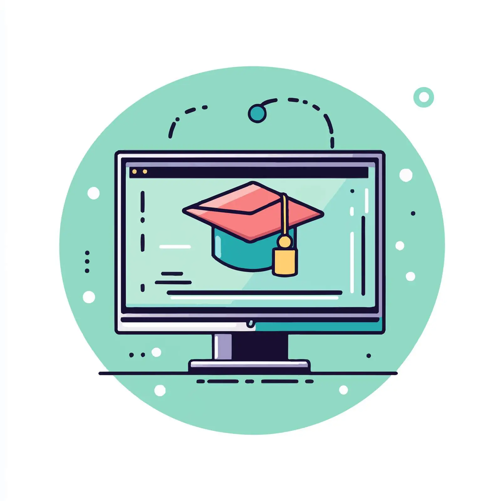 E-Learning Online Education Icon Vector — free download from Dotvec