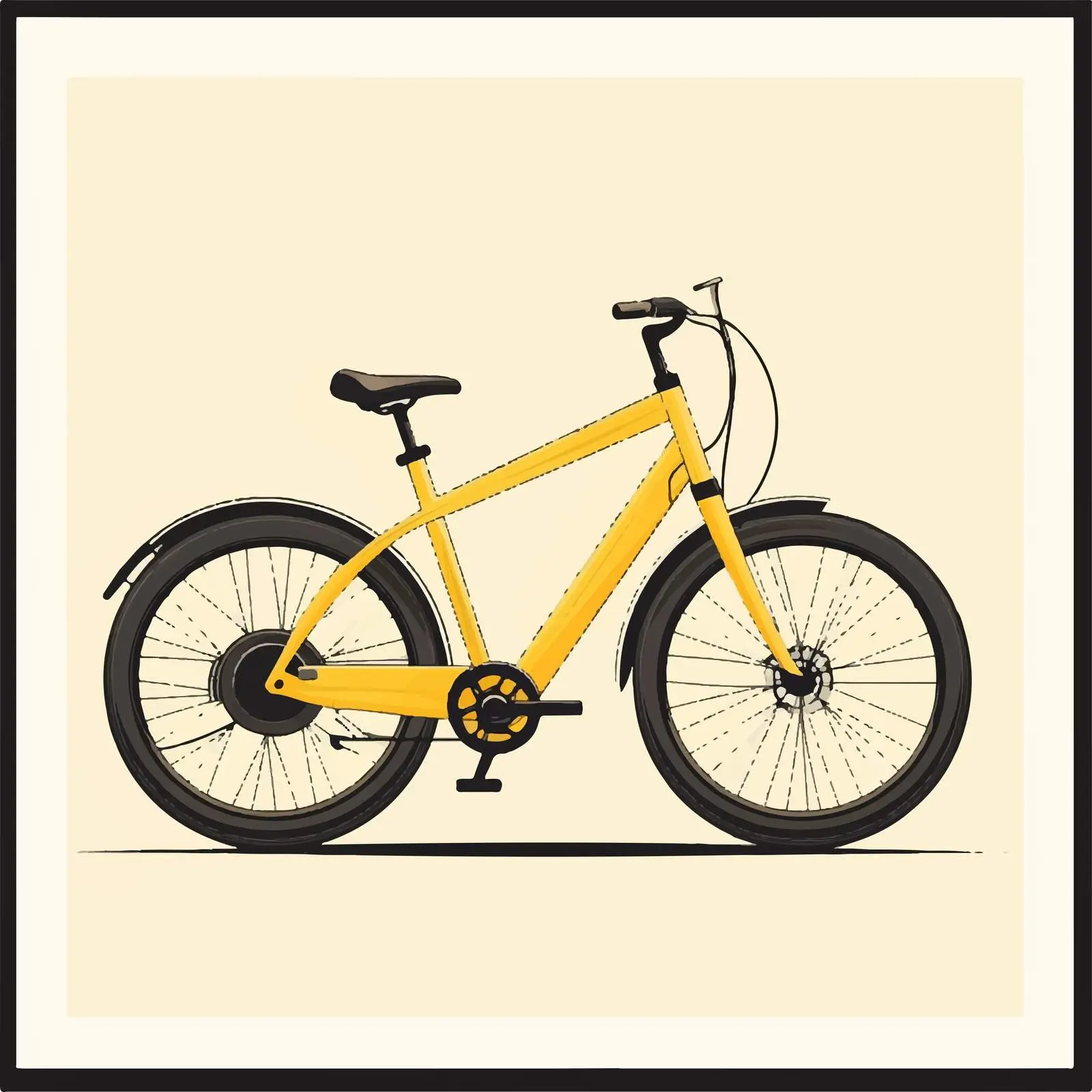Electric Bicycle Flat Vector Illustration — free download from Dotvec