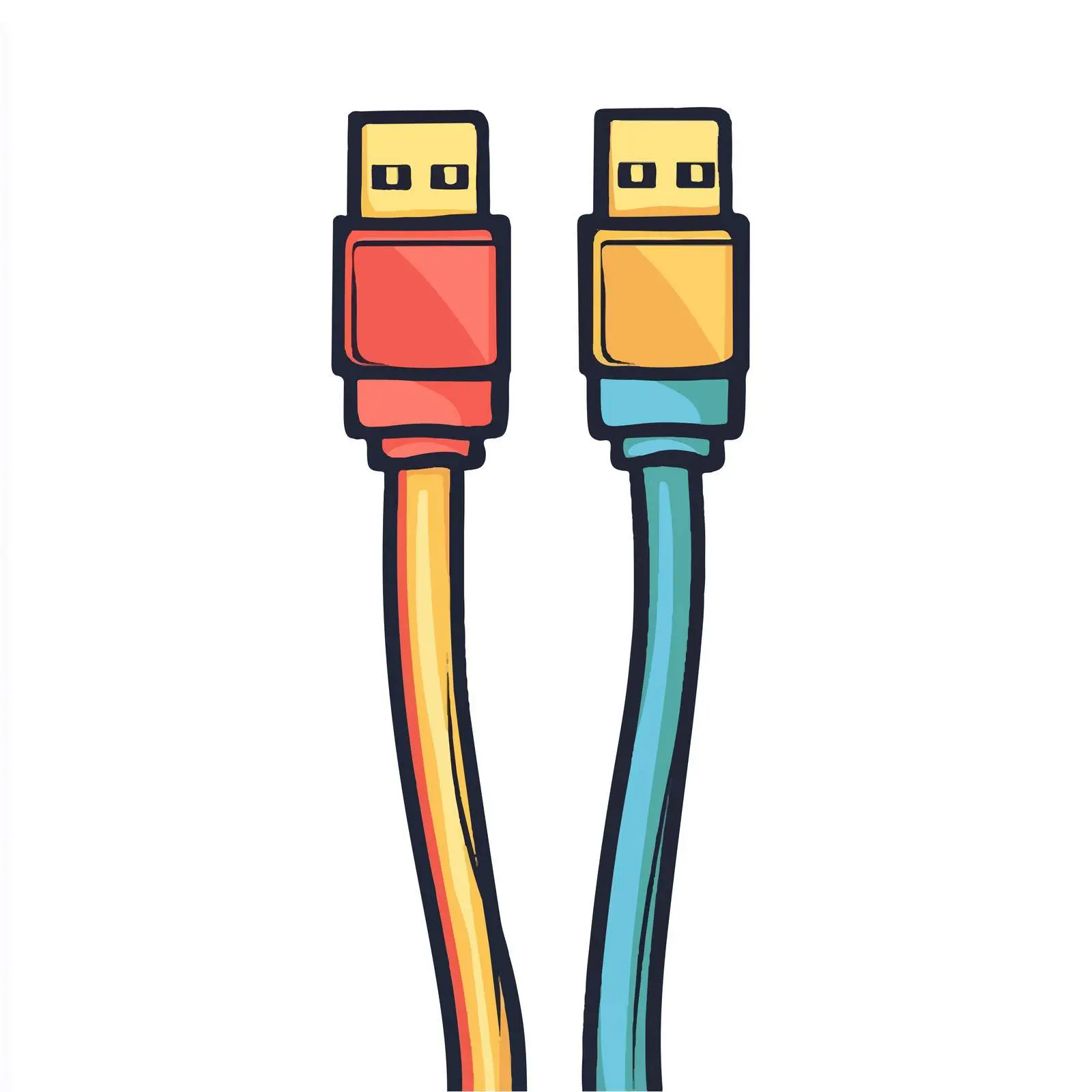 Cartoon Electric Cable Wire Hand Drawn Vector — free download from Dotvec