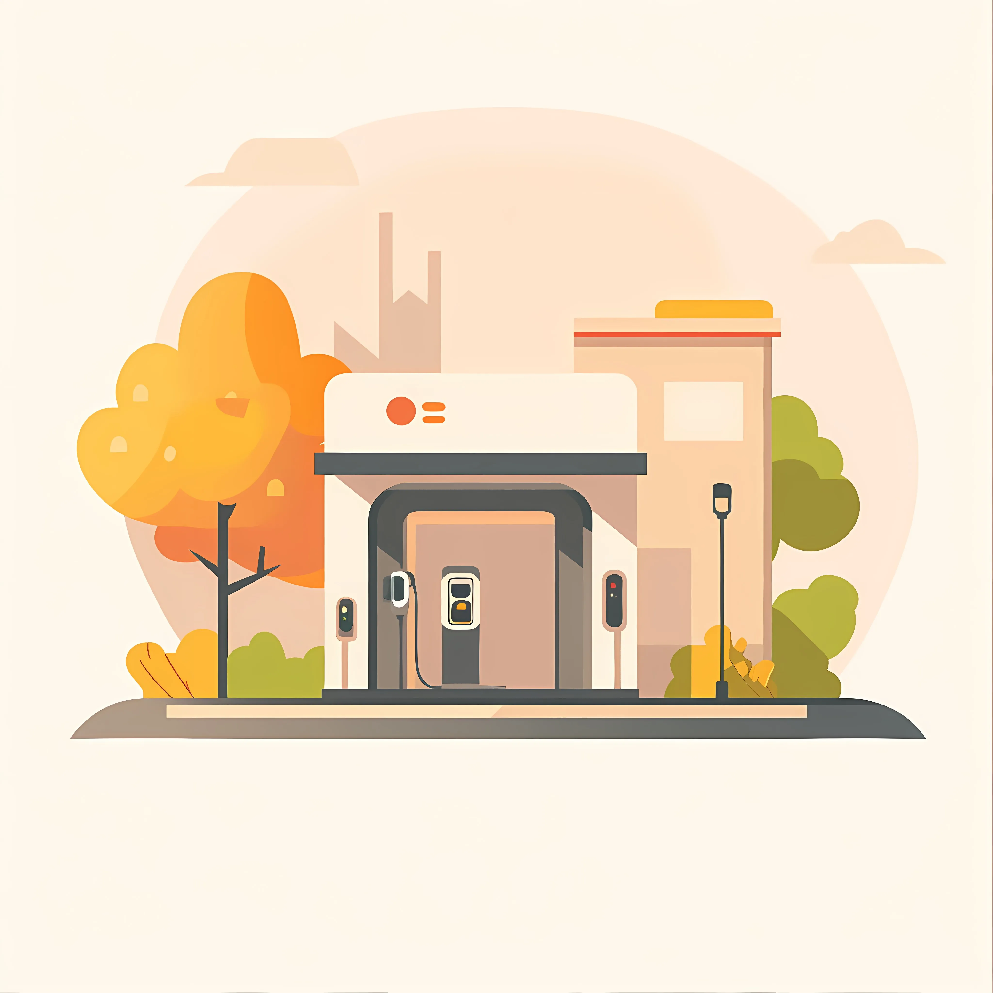 Electric Car Charging Station Vector Illustration – free battery image from Dotvec