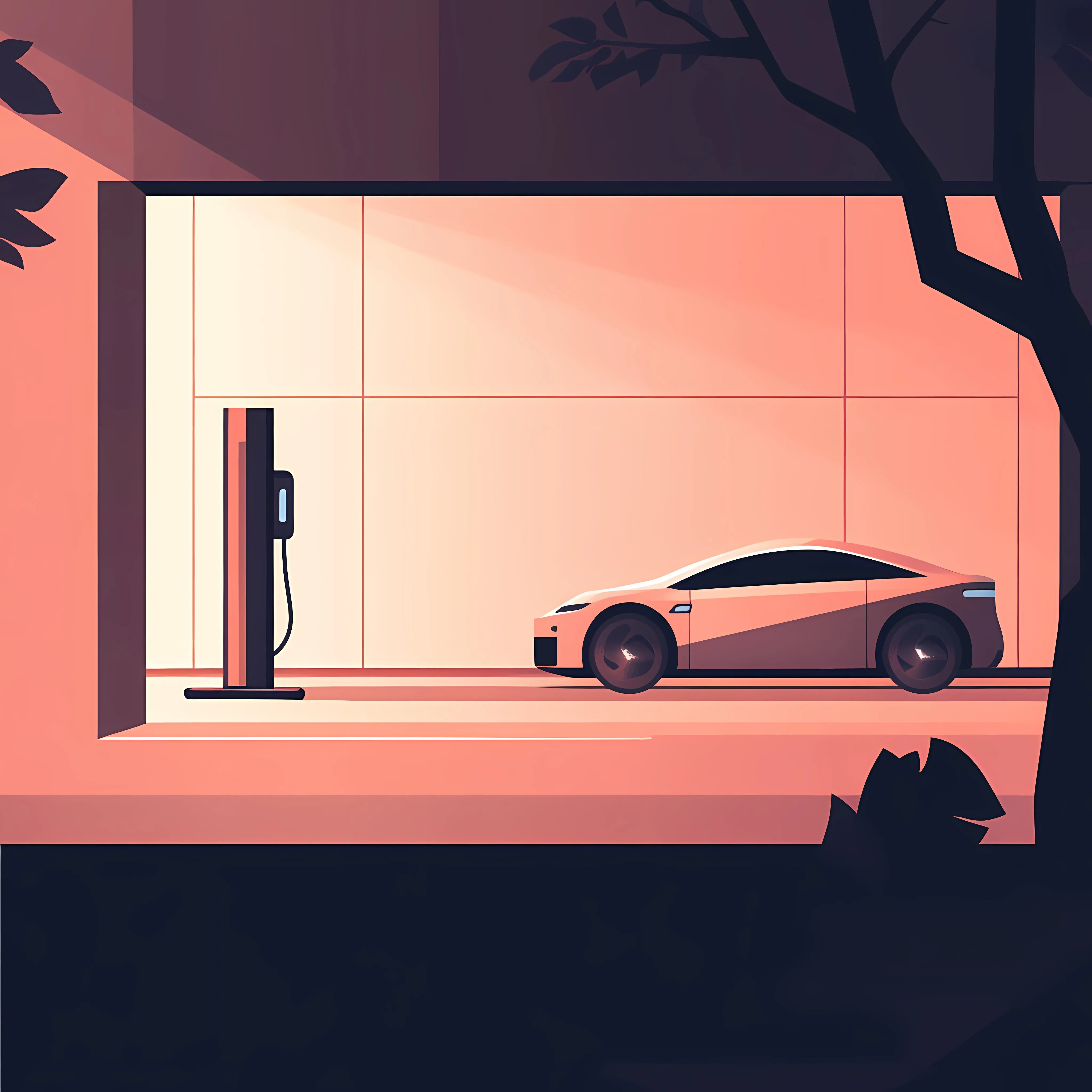 Electric Car Charging Station Flat Vector Illustration – free battery image from Dotvec