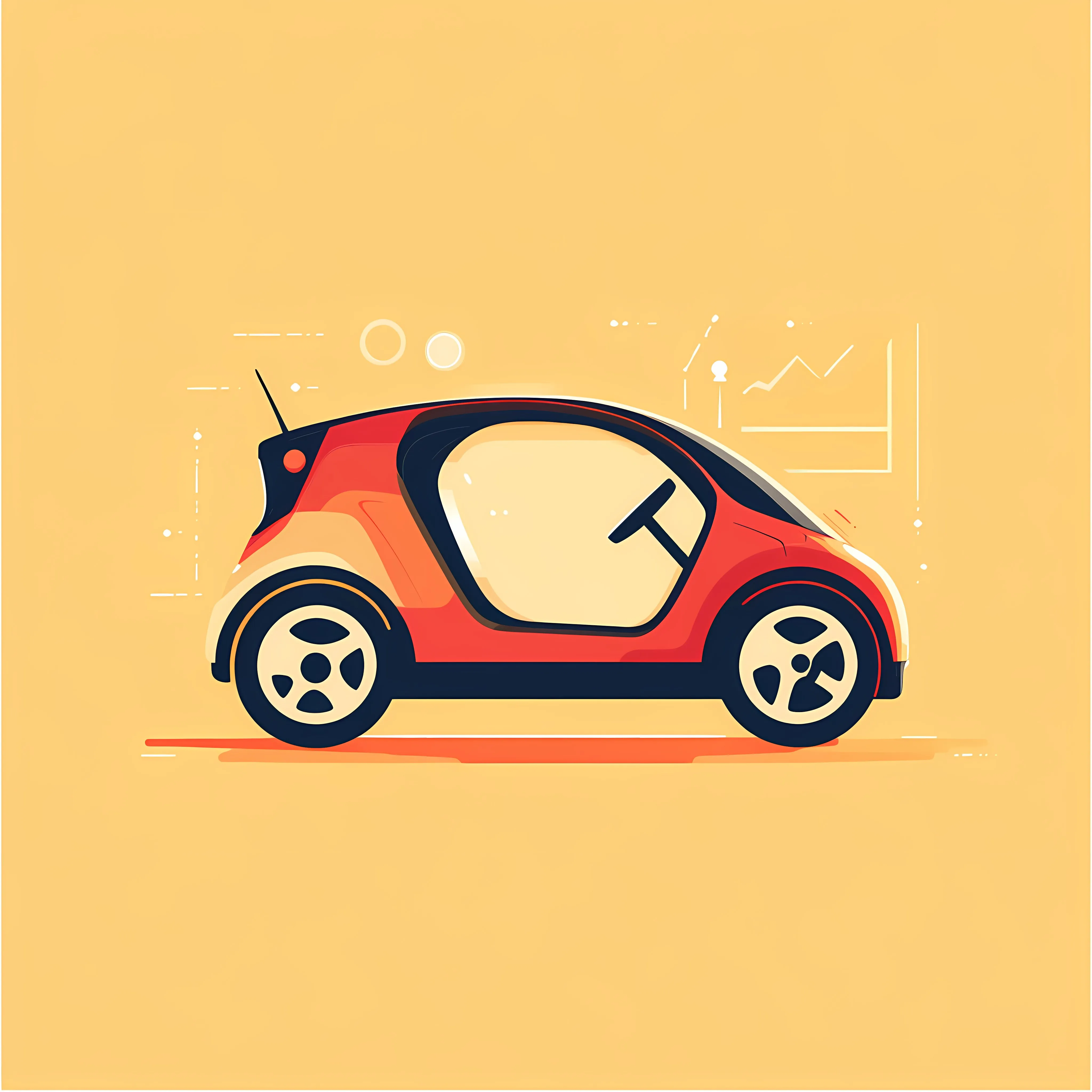 Electric Car Vector Illustration Artwork — free download from Dotvec