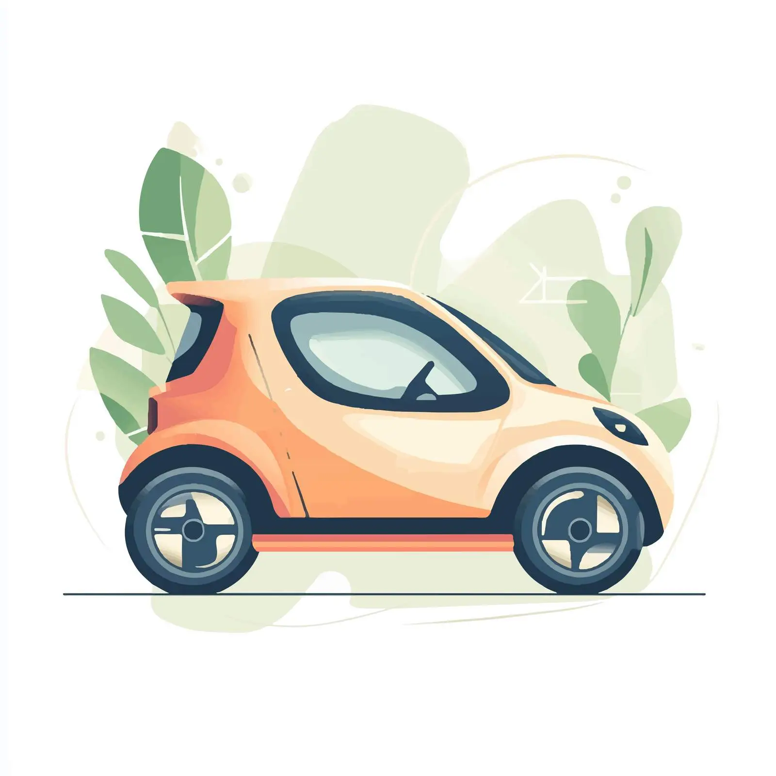 Flat Vector Illustration of Electric Car — free download from Dotvec