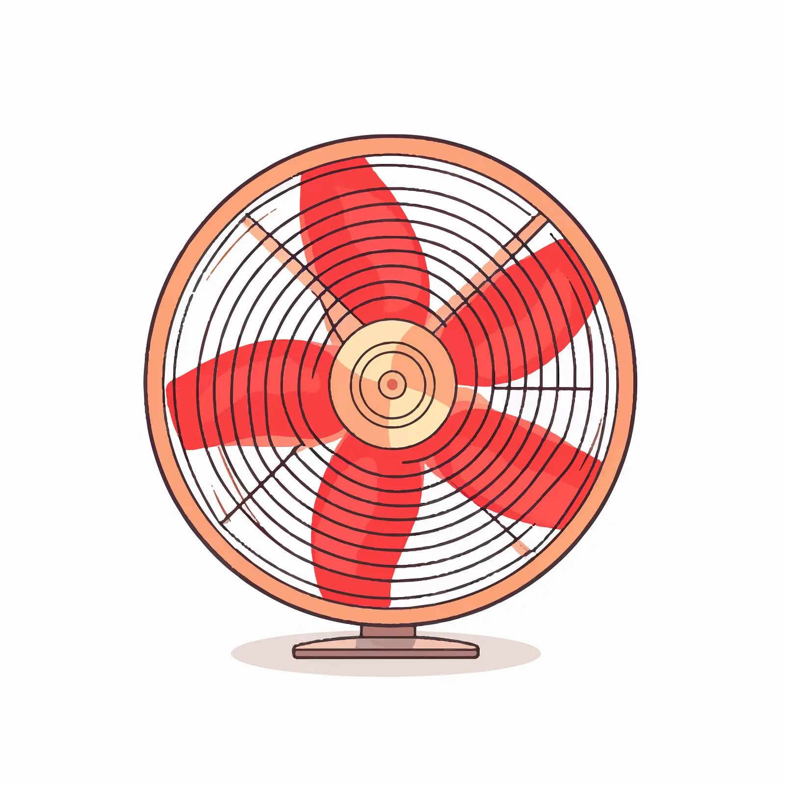 Electric Fan Line Vector Illustration on White Background — free download from Dotvec