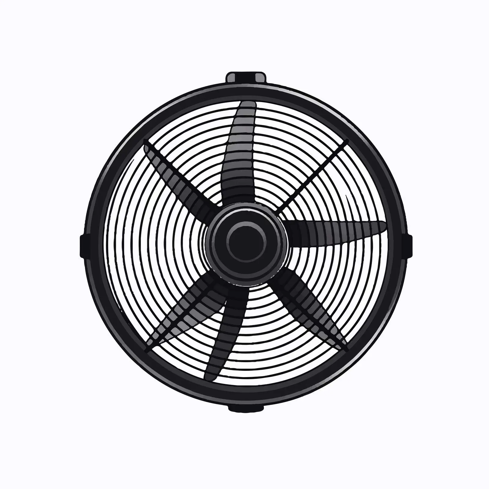 Electric Fan Line Vector Illustration on White Background – free graphic representation image from Dotvec