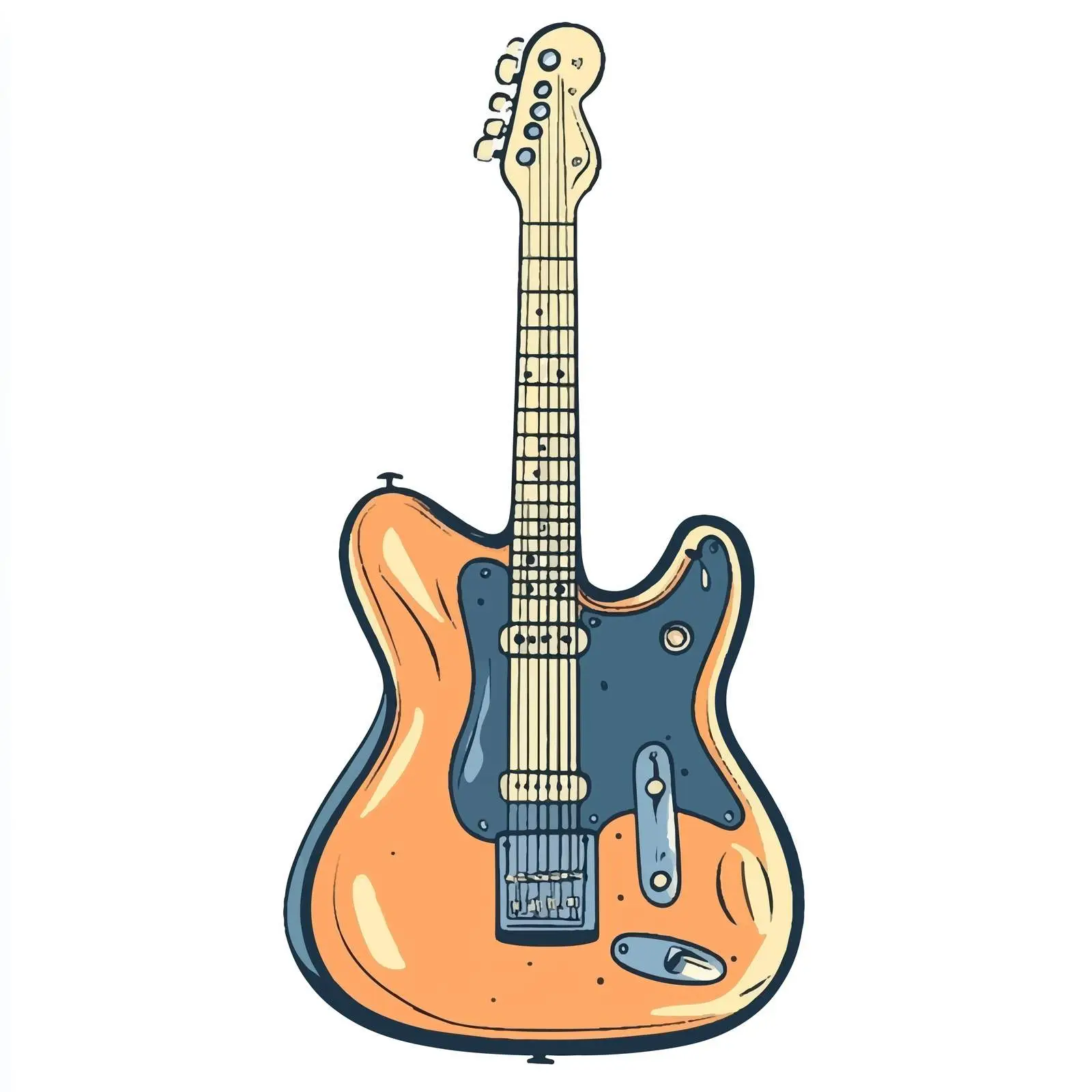 Cartoon Electric Guitar Hand Drawn Vector Illustration — free download from Dotvec