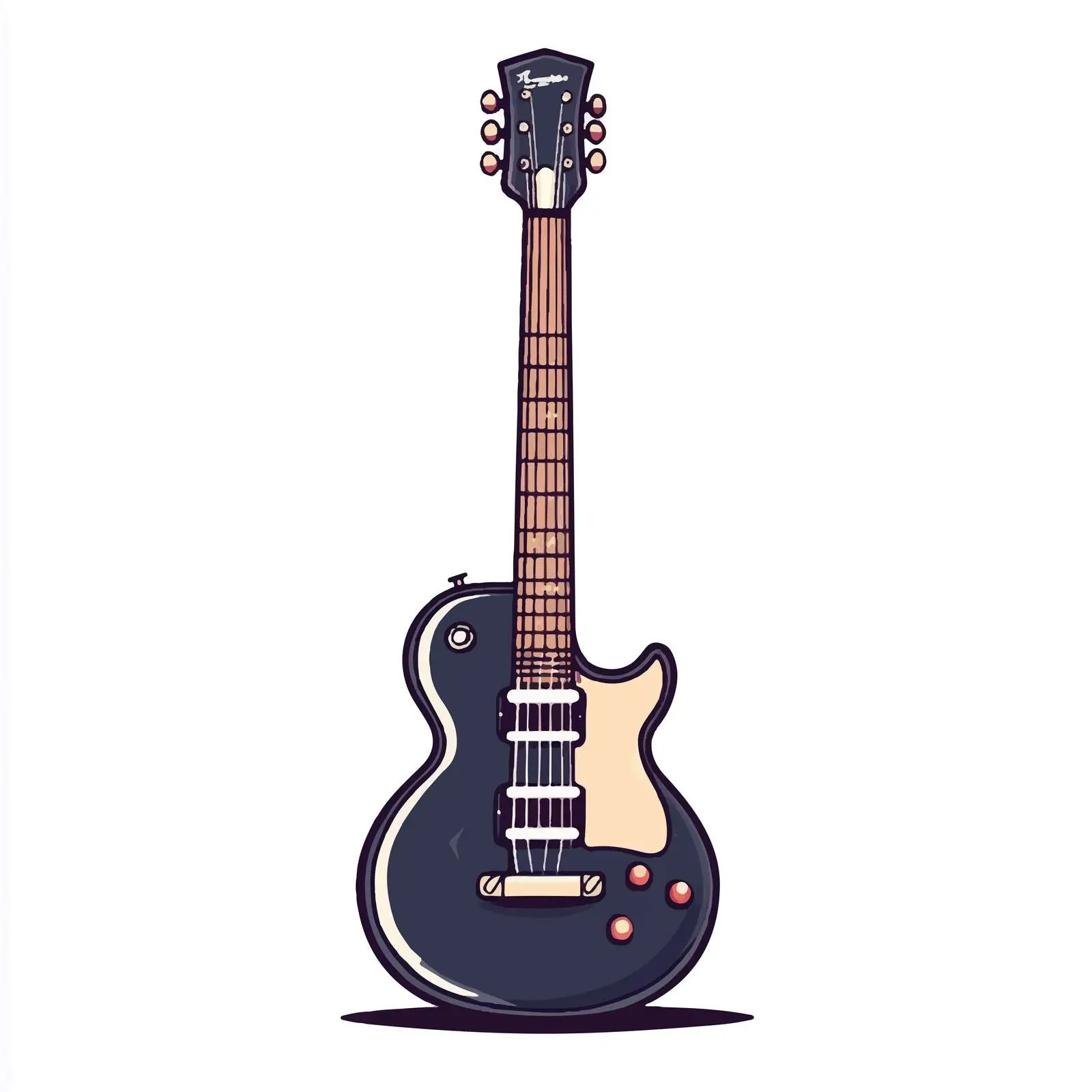 Hand-Drawn Cartoon Electric Guitar Vector Illustration — free download from Dotvec