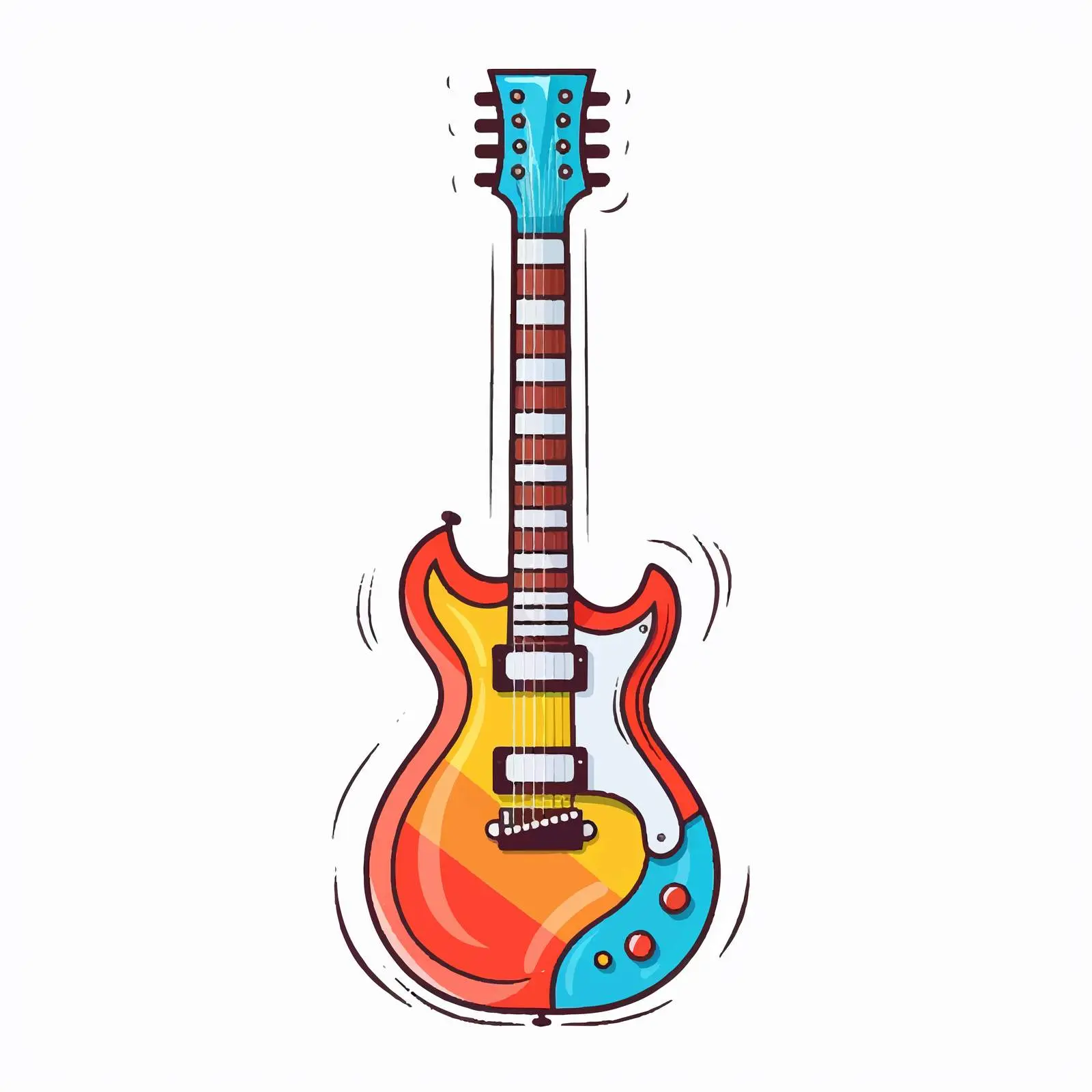 Electric Guitar Cartoon Vector Illustration – free instrument vector image from Dotvec