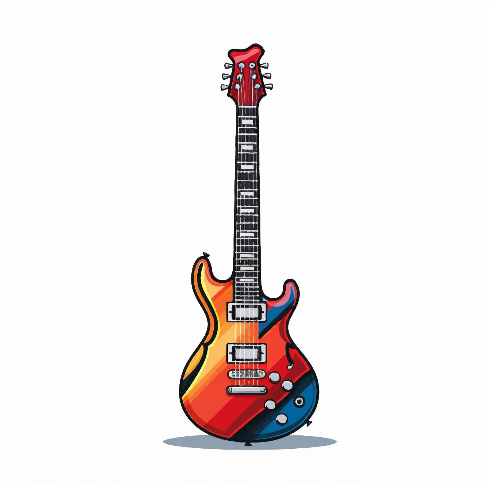 Cartoon Electric Guitar Vector Illustration – free instrument vector image from Dotvec