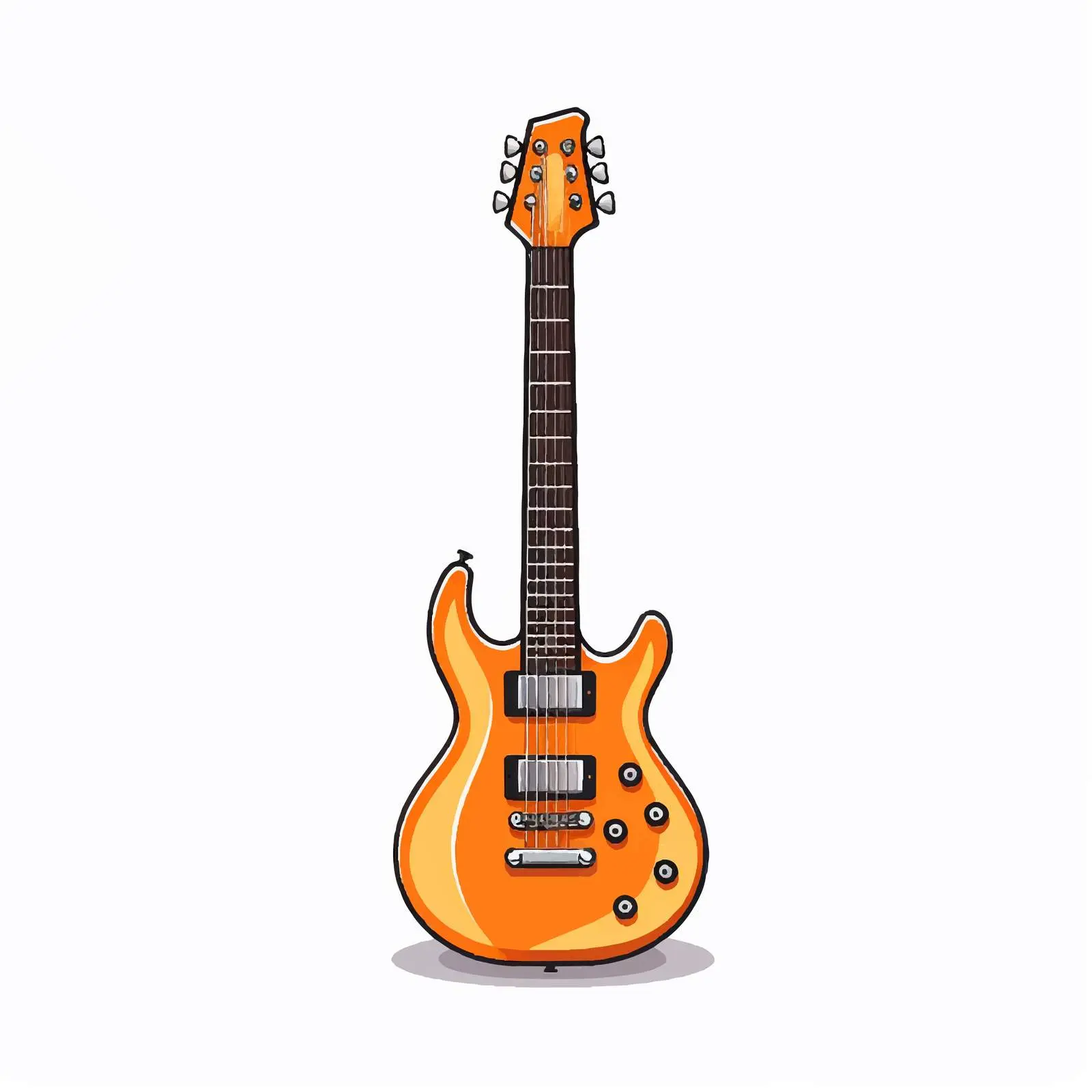 Cartoon Electric Guitar Vector Illustration – free guitar art image from Dotvec