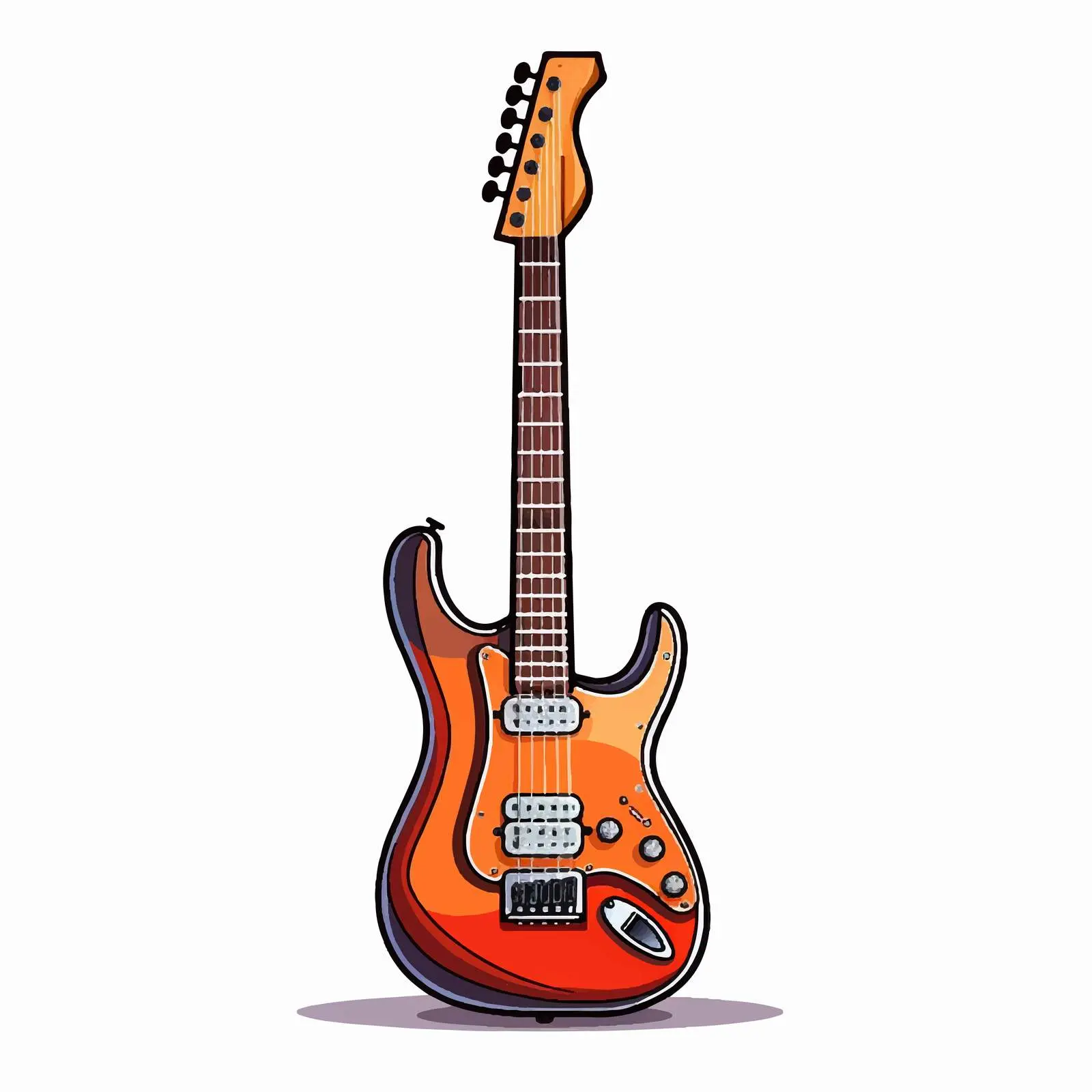 Cartoon Electric Guitar Vector Illustration — free download from Dotvec