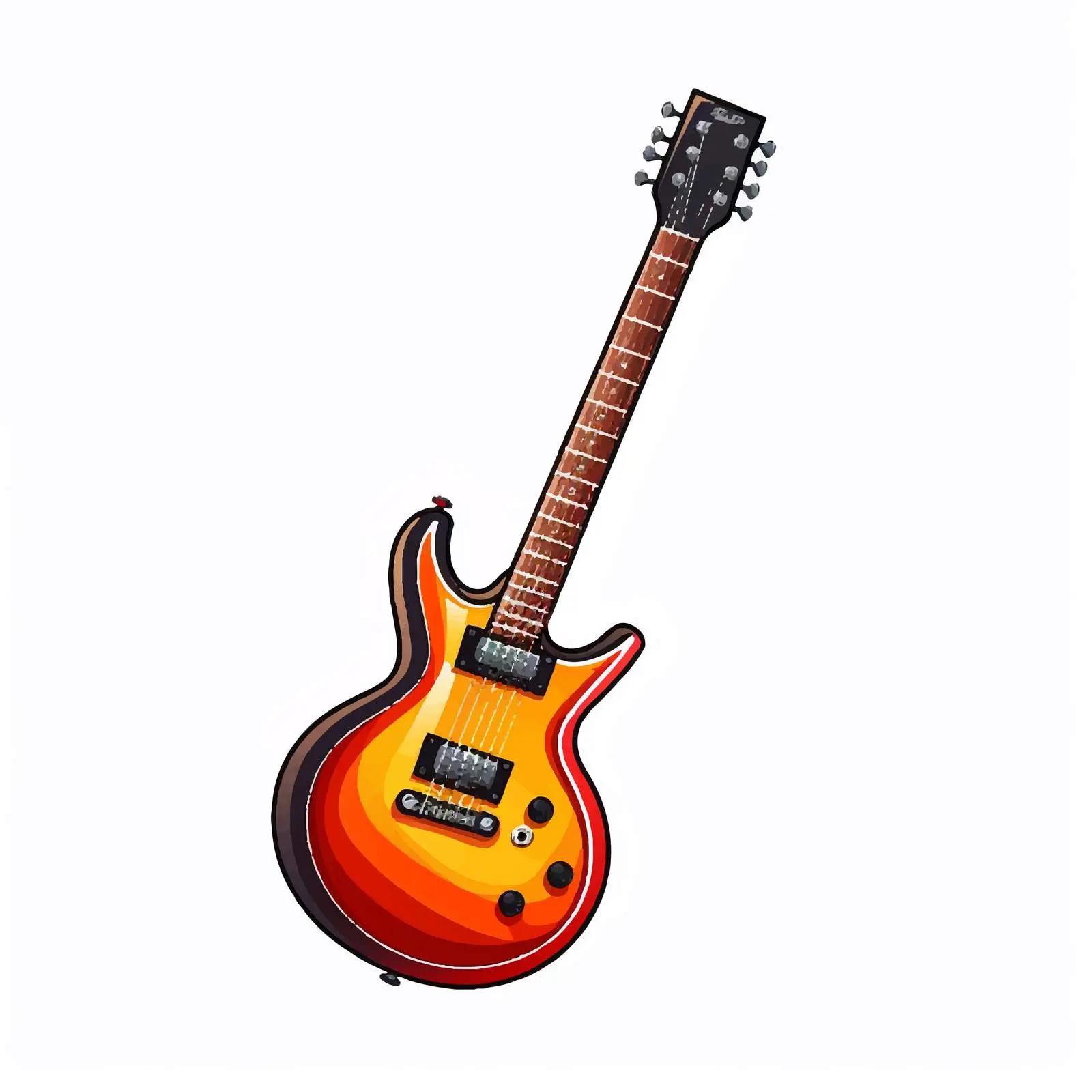 Cartoon Electric Guitar Vector Illustration — free download from Dotvec