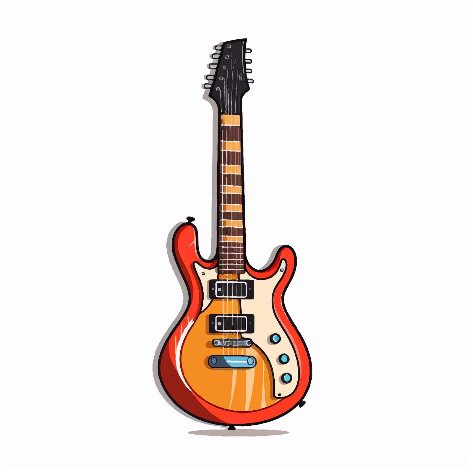Cartoon Electric Guitar Vector Illustration – free guitar art image from Dotvec