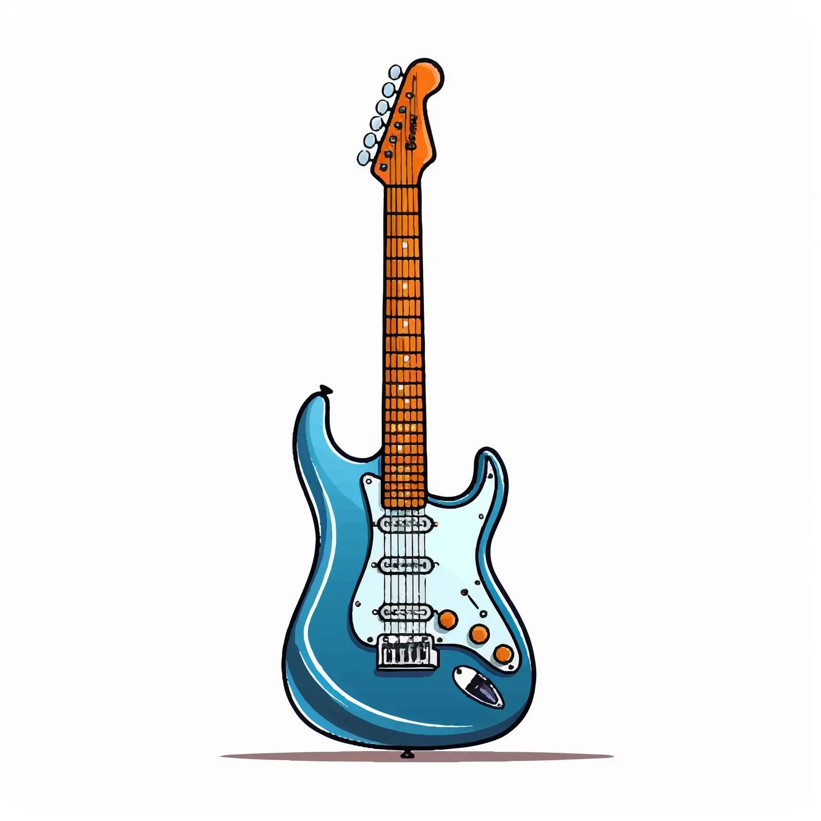 Cartoon Electric Guitar Vector Illustration — free download from Dotvec