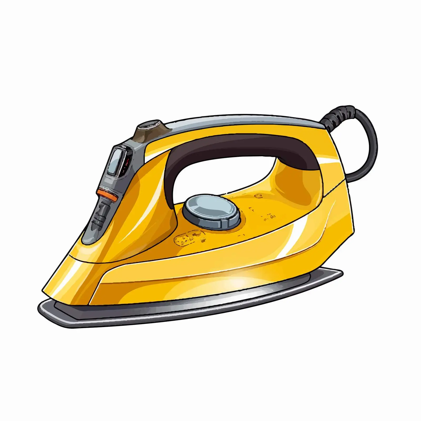 Yellow Electric Iron Vector Illustration — free download from Dotvec