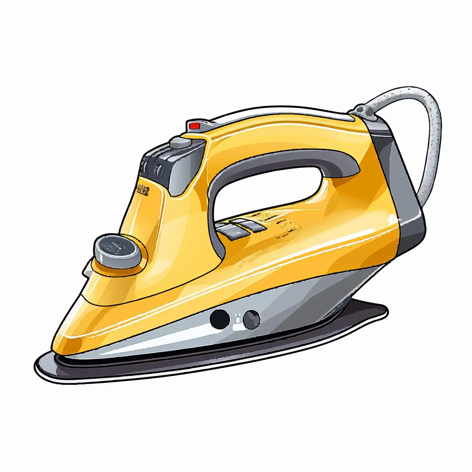 Yellow Electric Iron Vector Illustration — free download from Dotvec