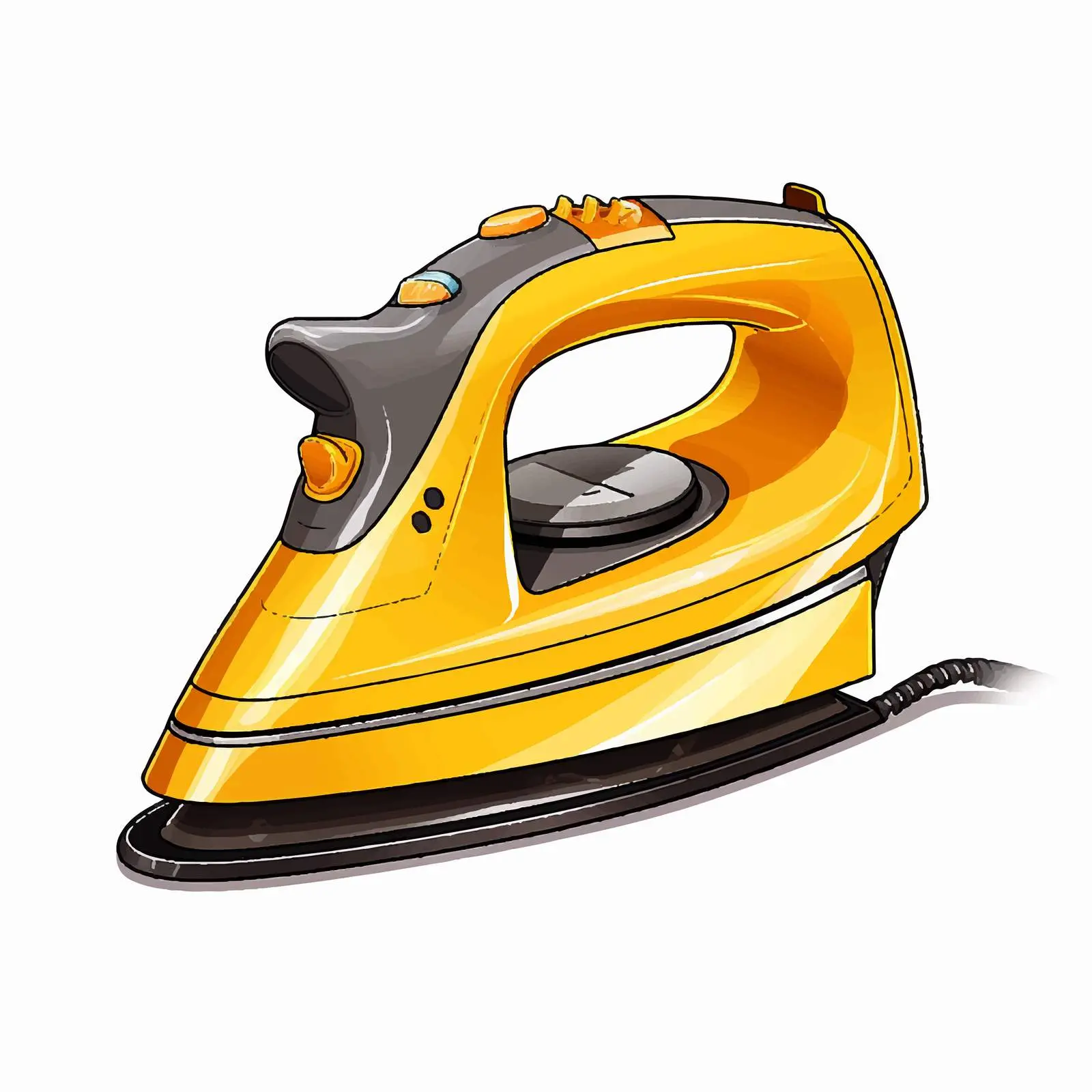 Yellow Electric Iron Vector Illustration — free download from Dotvec