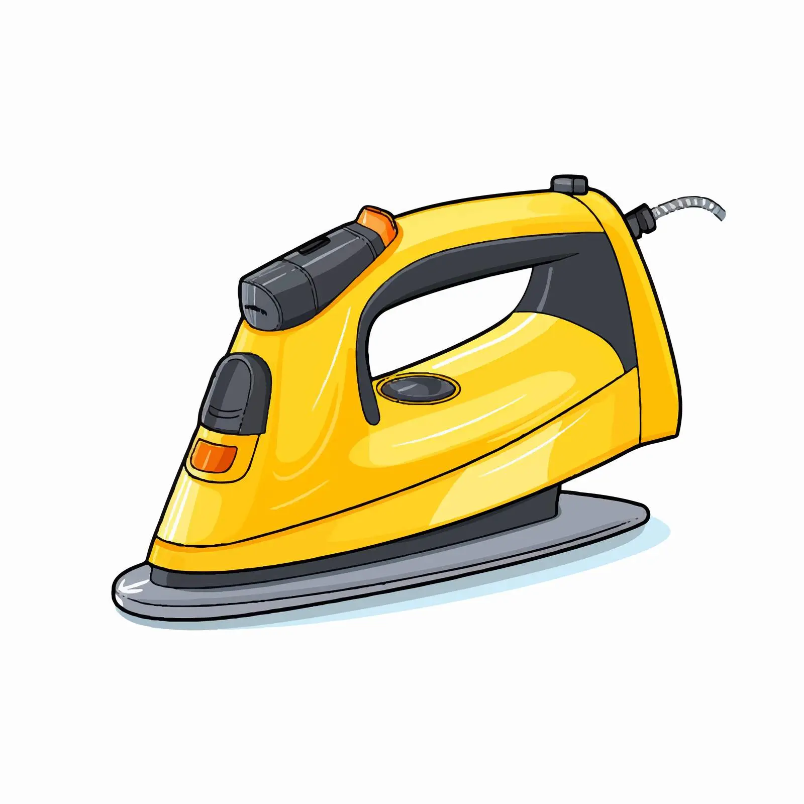 Yellow Electric Iron Vector Illustration — free download from Dotvec