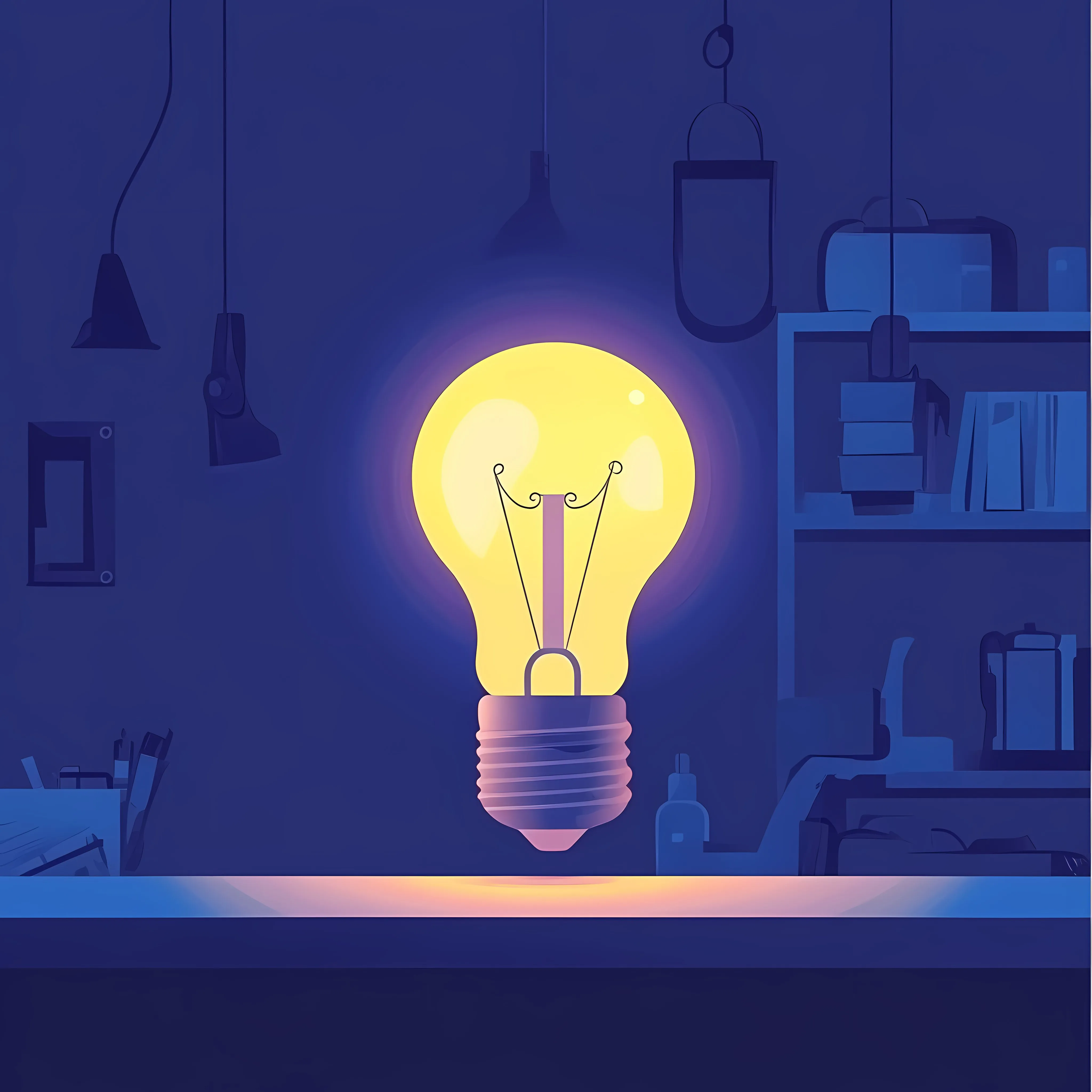 Glowing Electric Lightbulb Lamp Symbol — free download from Dotvec