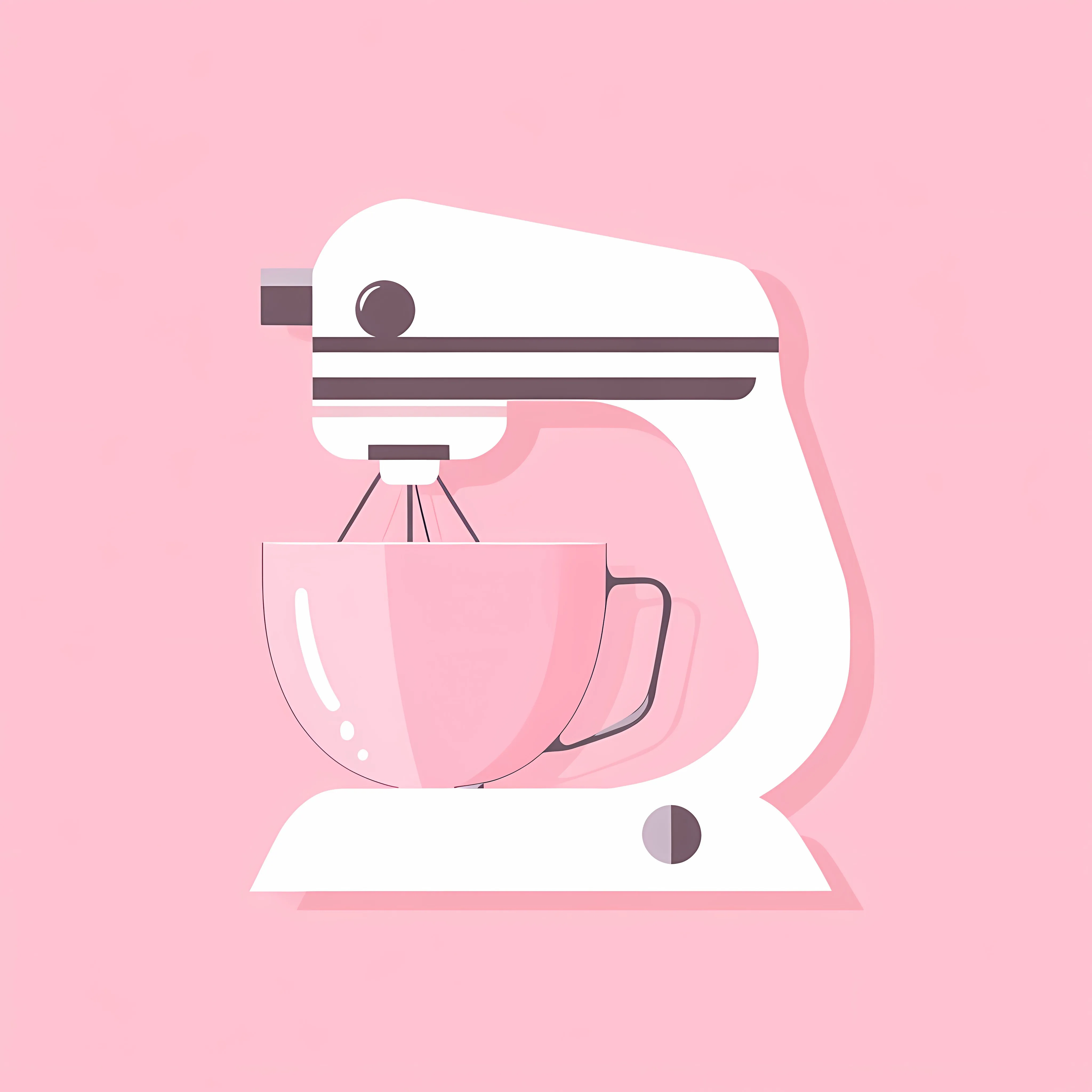 Electric Mixer Icon on Pink and White Background – free baking tools image from Dotvec