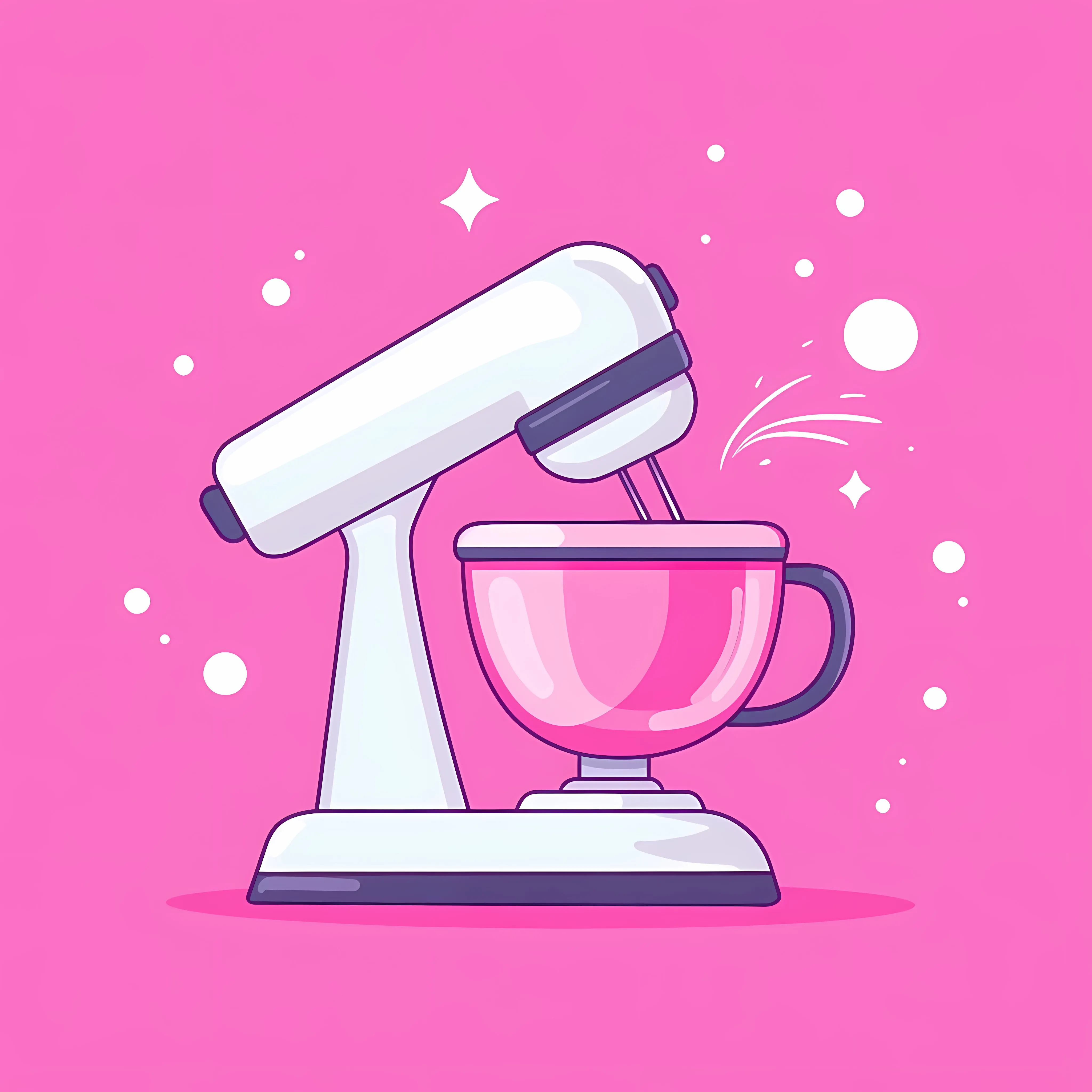 Electric Mixer Icon on Pink and White Background — free download from Dotvec