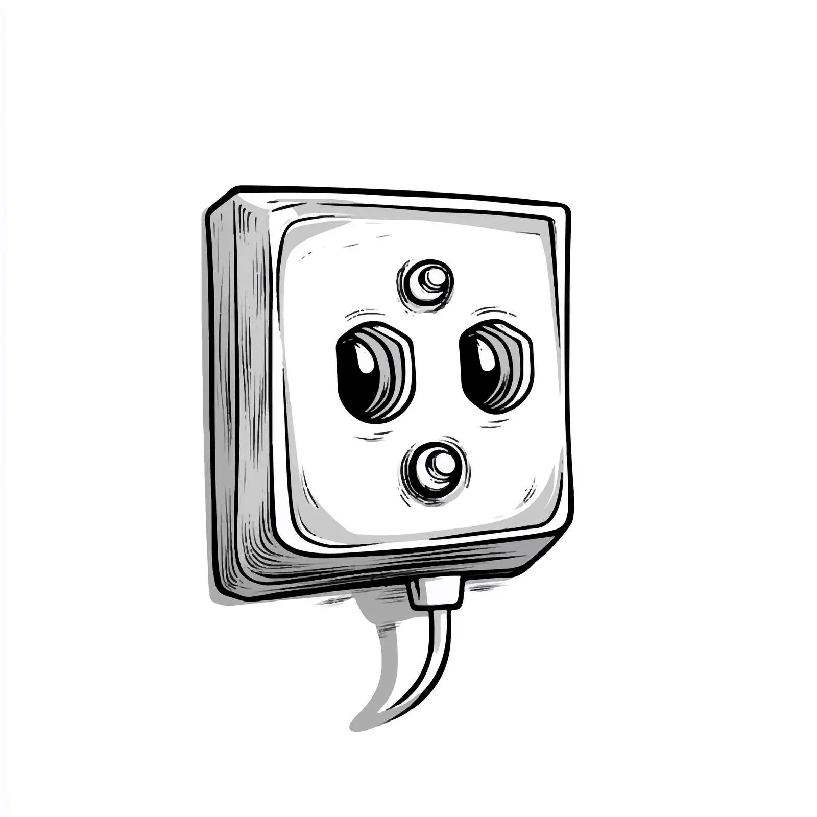 Black and White Electric Plug Cartoon Vector — free download from Dotvec