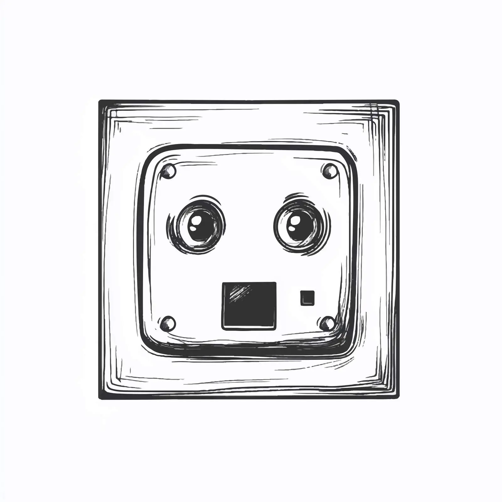 Black and White Electric Plug Cartoon Vector — free download from Dotvec