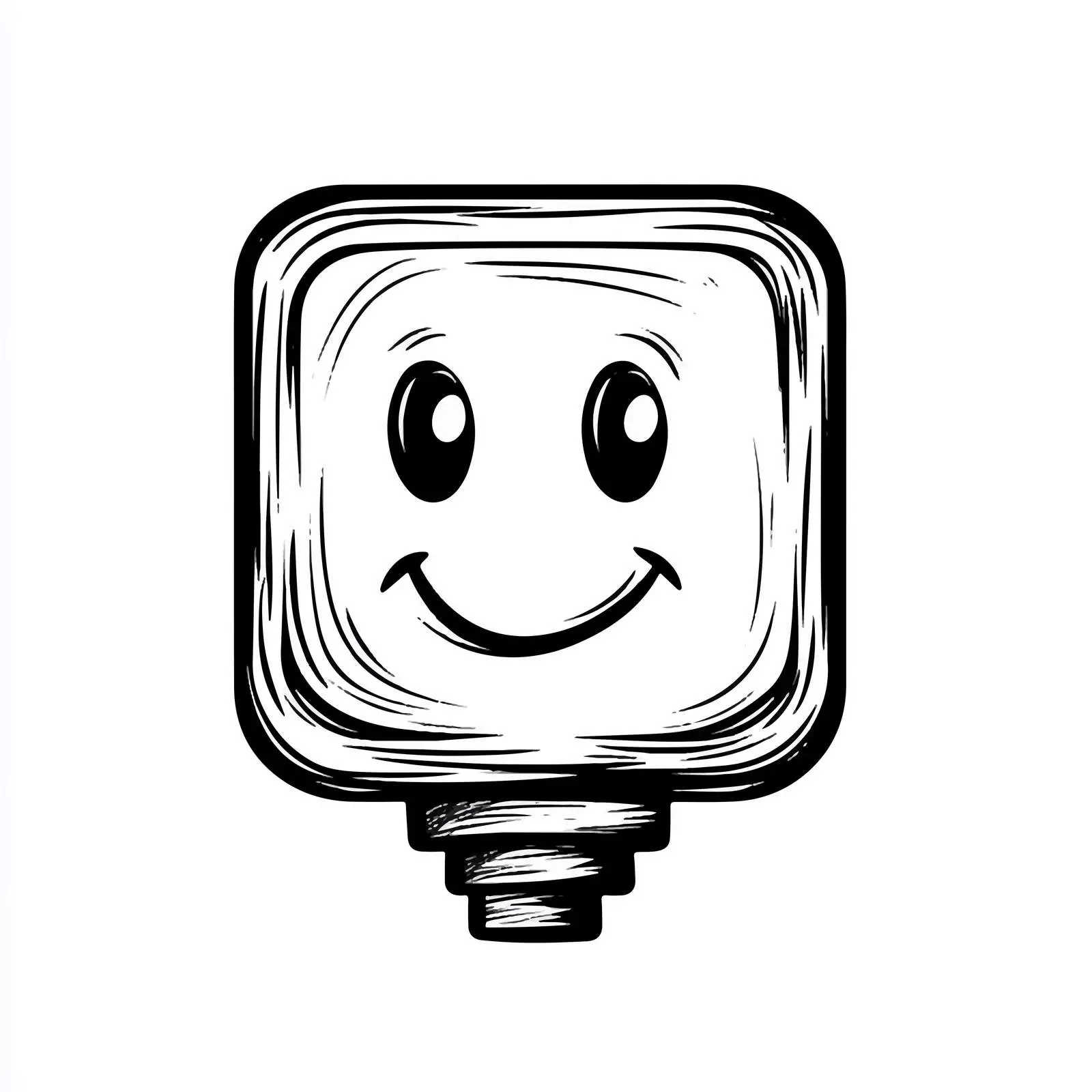 Cartoon Electric Plug Illustration in Black and White — free download from Dotvec