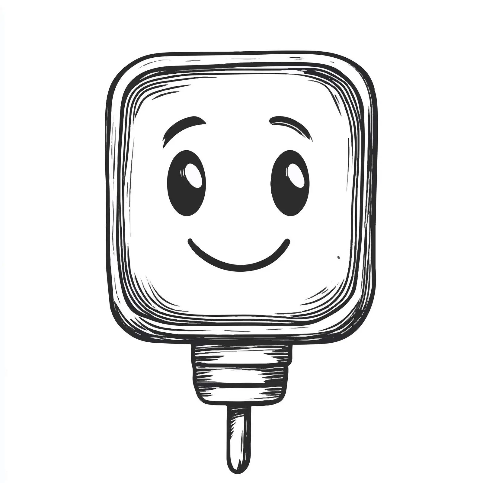 Black and White Electric Plug Cartoon Vector — free download from Dotvec