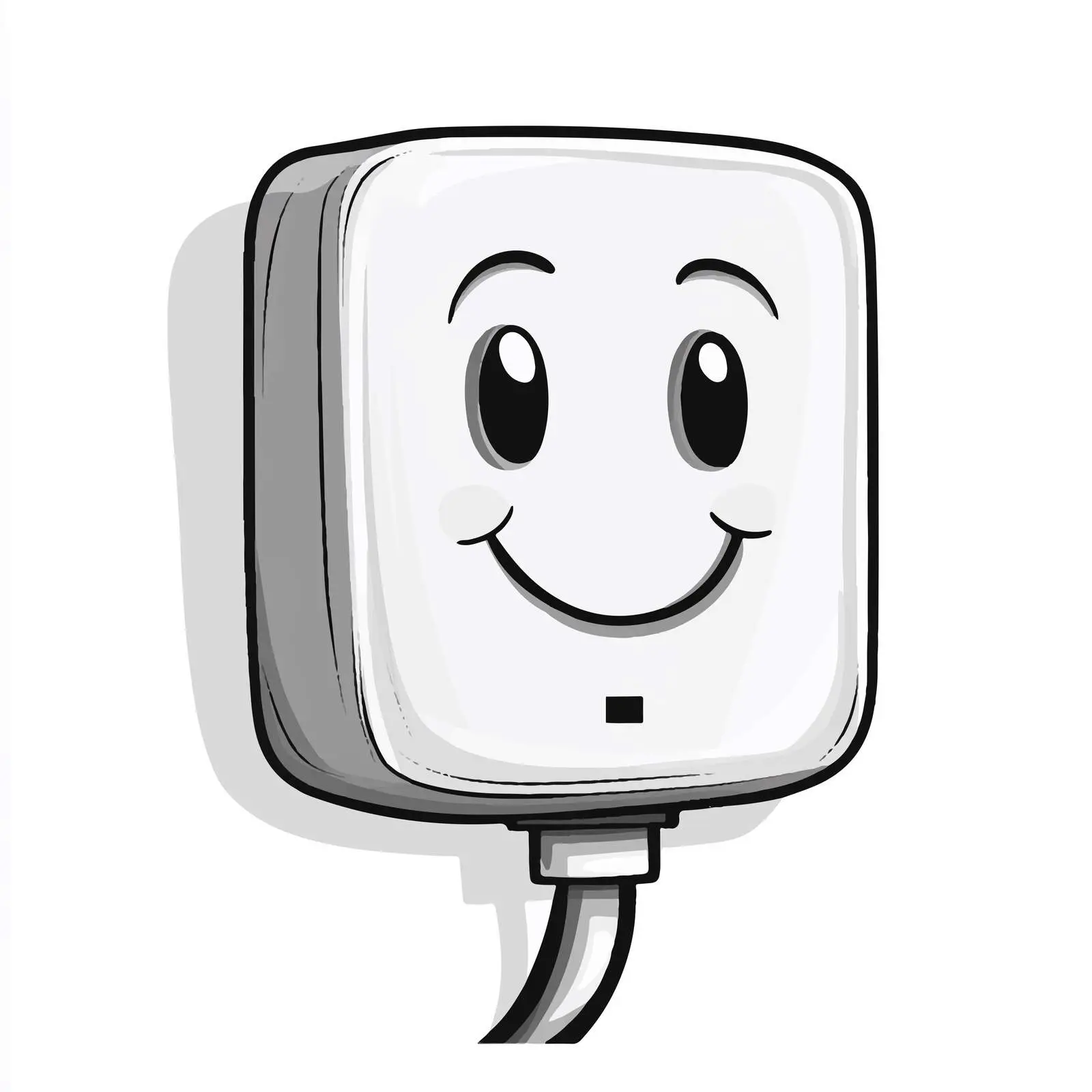 Grayscale Electric Plug Cartoon Vector Illustration — free download from Dotvec