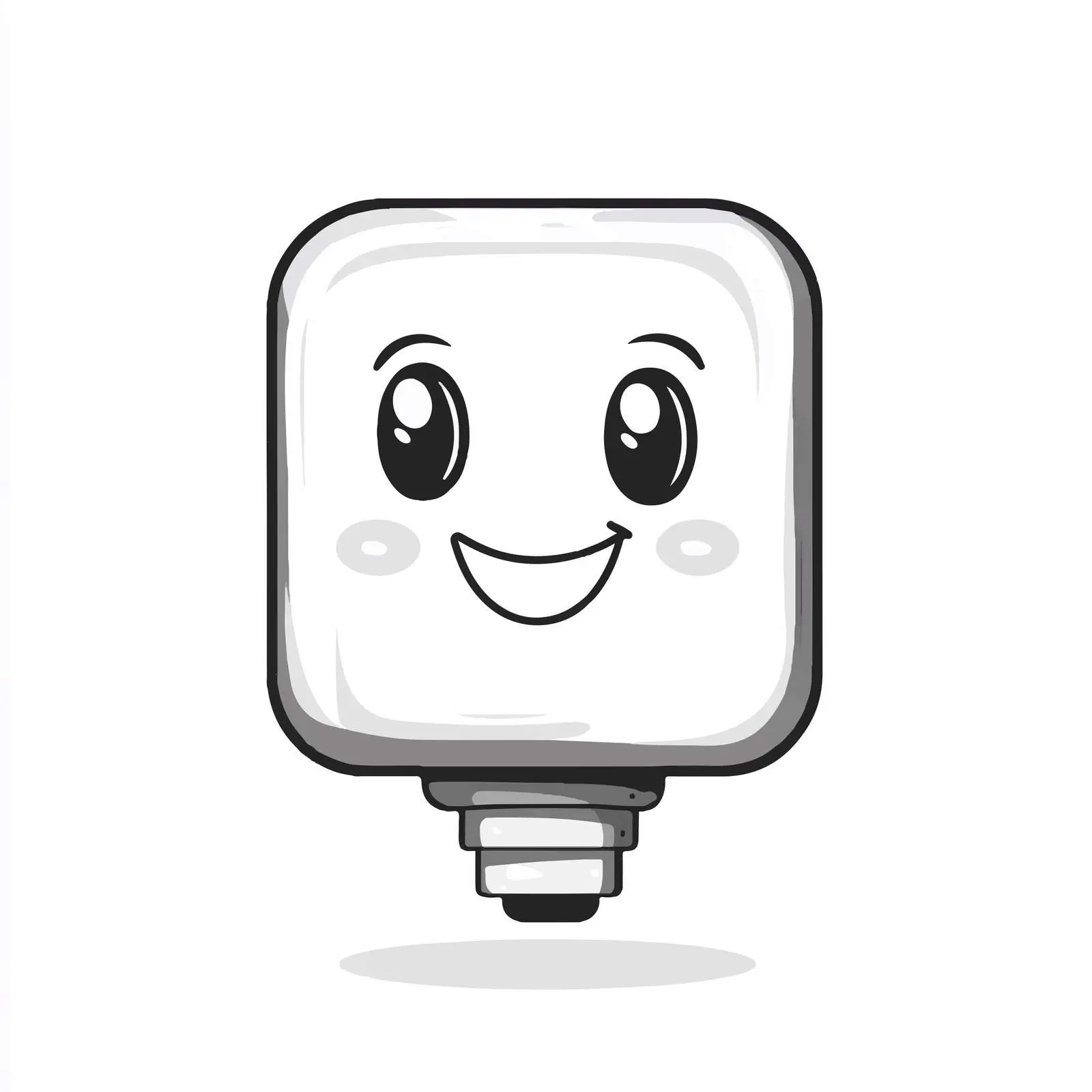 Grayscale Cartoon Electric Plug Vector Illustration — free download from Dotvec