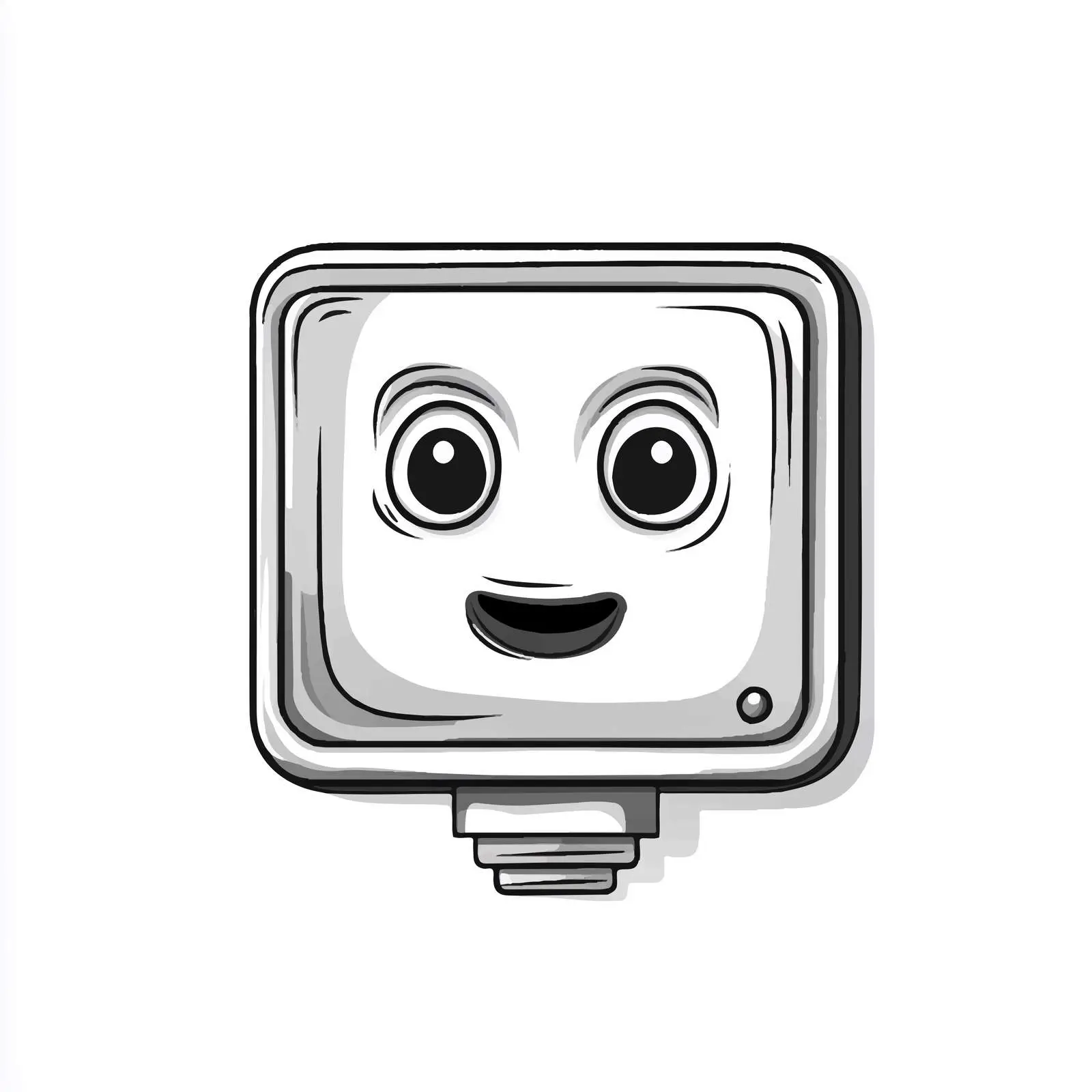 Grayscale Cartoon Electric Plug Vector Illustration — free download from Dotvec