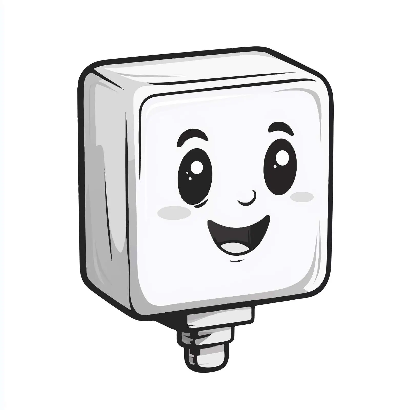 Grayscale Cartoon Electric Plug Vector Illustration — free download from Dotvec