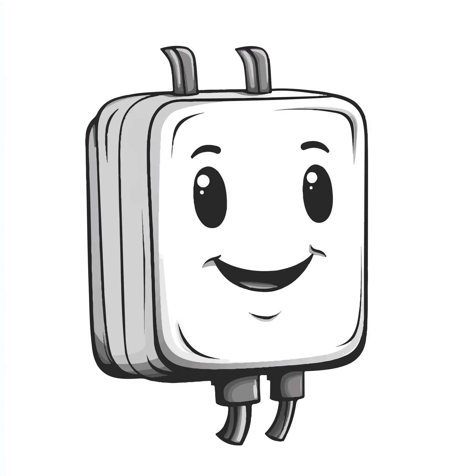 Grayscale Cartoon Electric Plug Vector Illustration — free download from Dotvec
