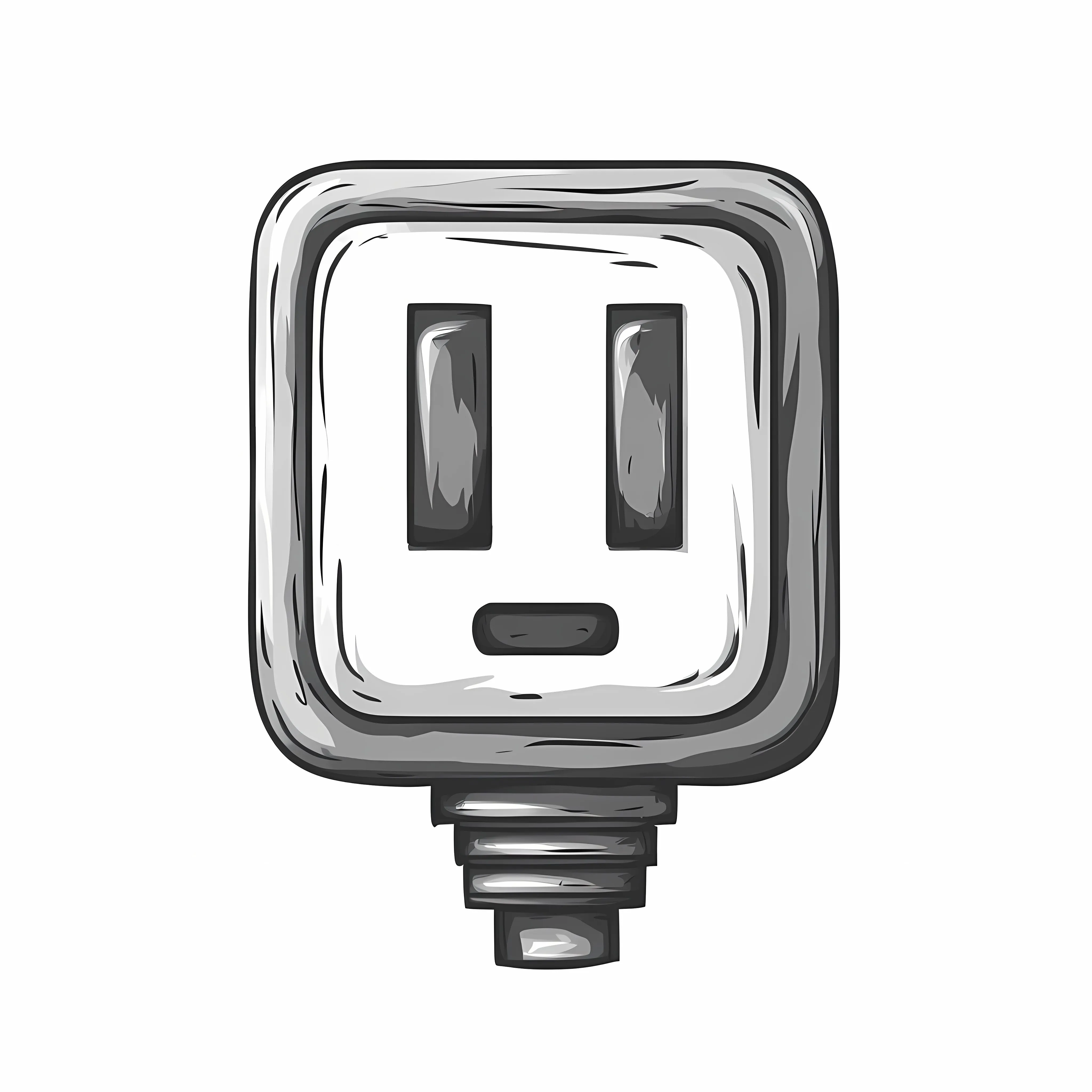 Grayscale Electric Plug Cartoon Vector Illustration — free download from Dotvec