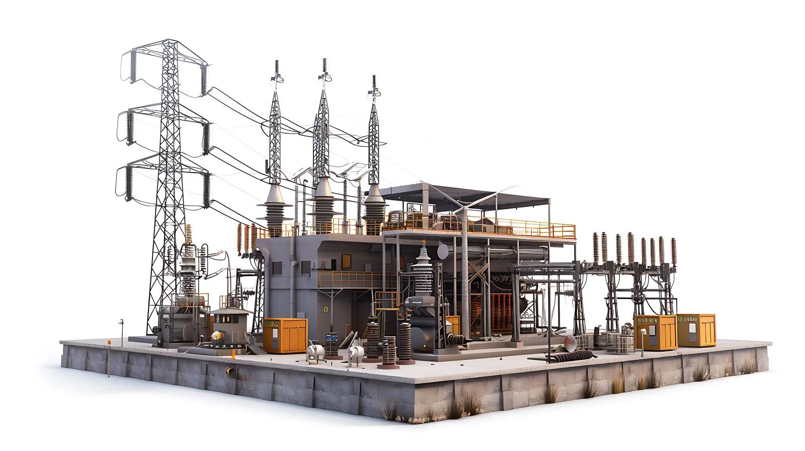 Electric Power Site Construction Isolated — free download from Dotvec