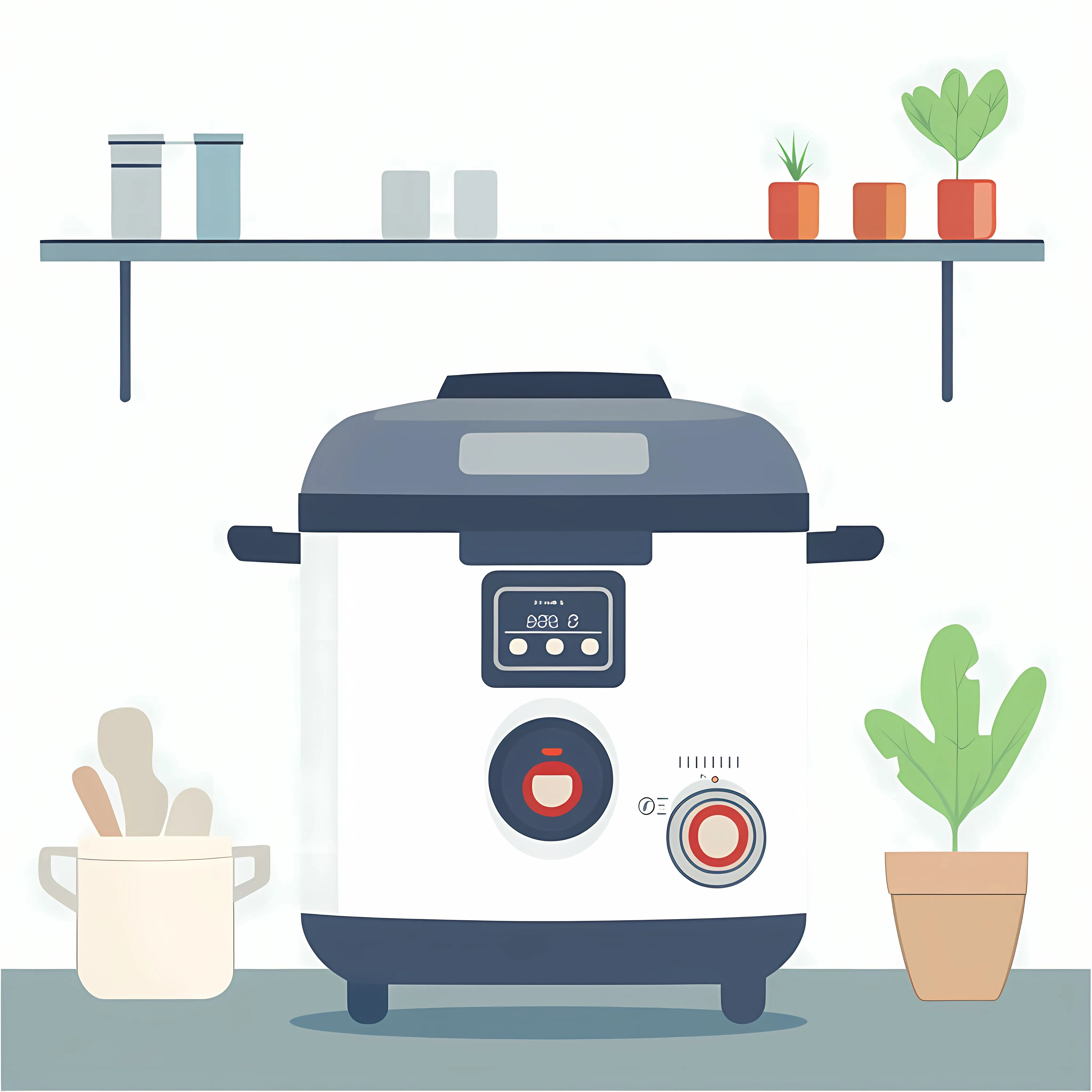 Electric Rice Cooker Flat Vector Illustration — free download from Dotvec