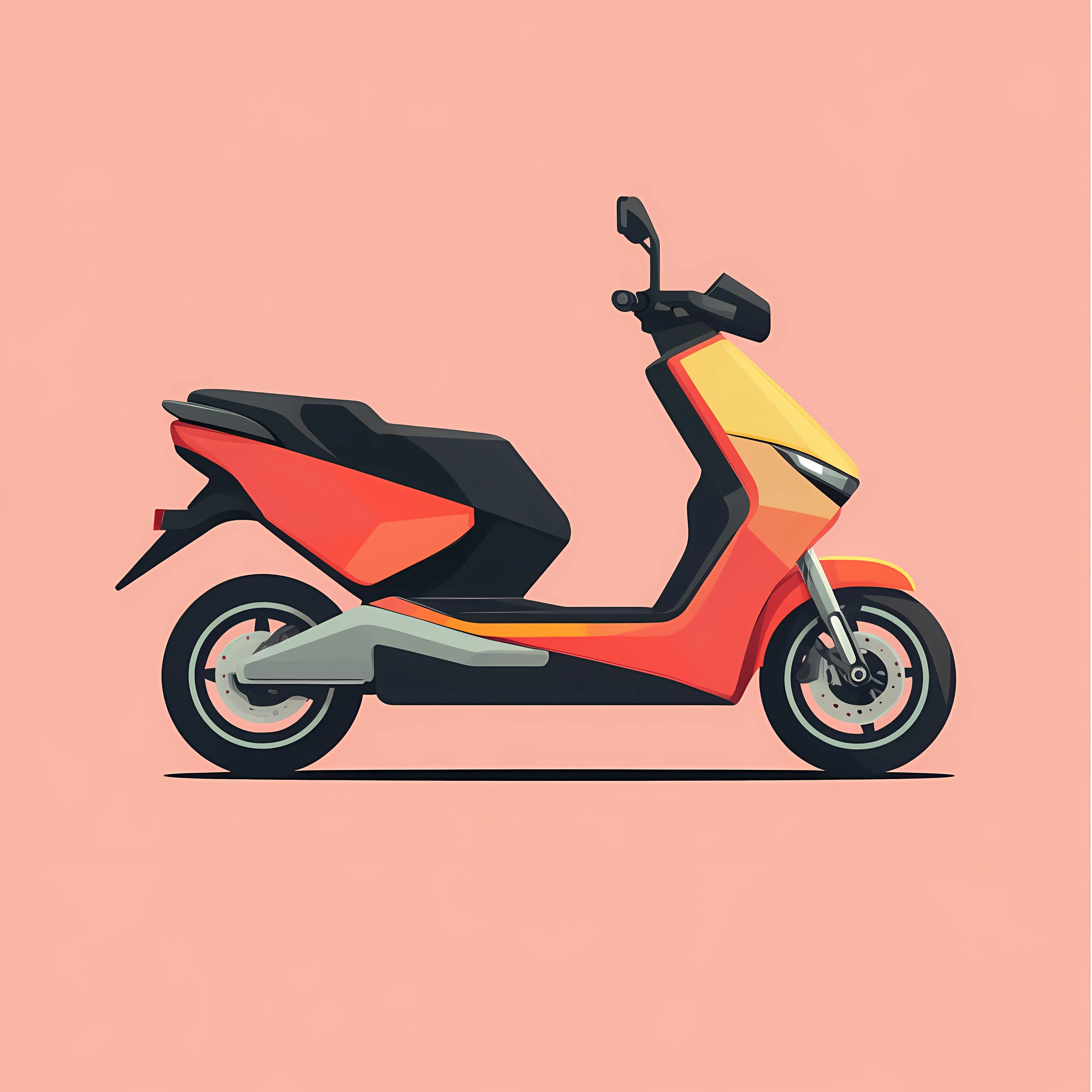 Electric Scooter Flat Vector Illustration – free scooter design image from Dotvec