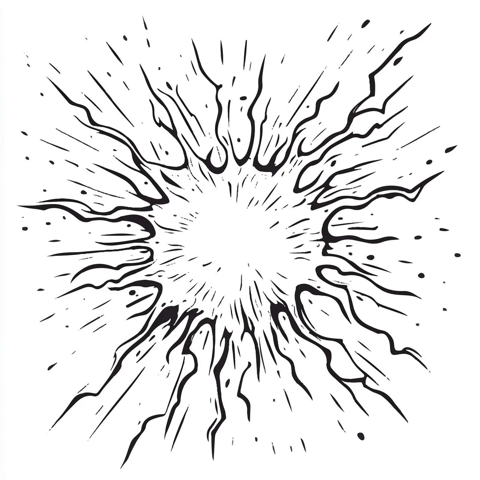 Black and White Electric Spark Cartoon Vector — free download from Dotvec