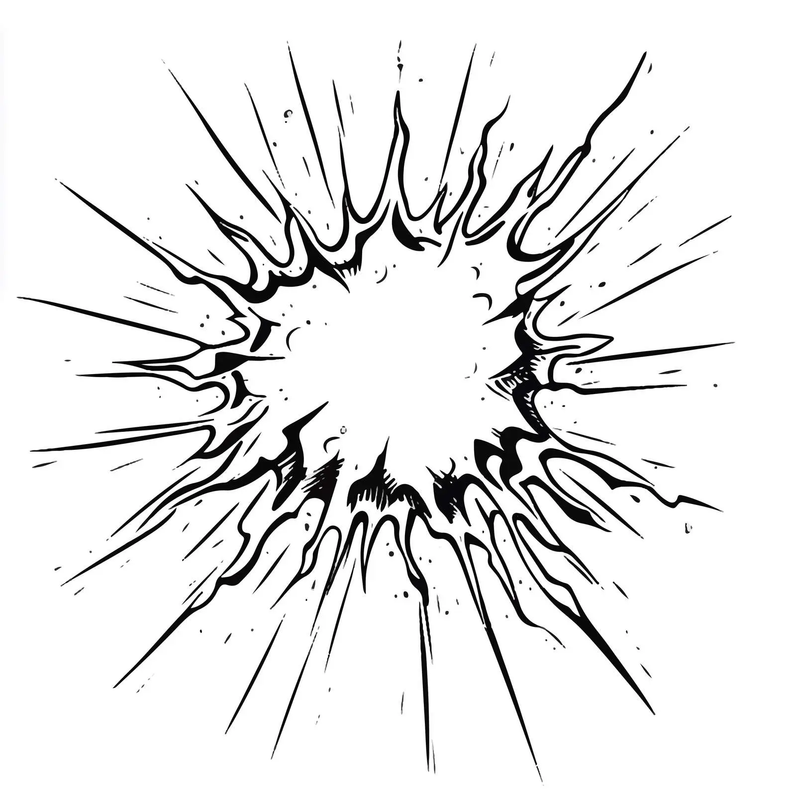 Black and White Electric Spark Cartoon Illustration — free download from Dotvec