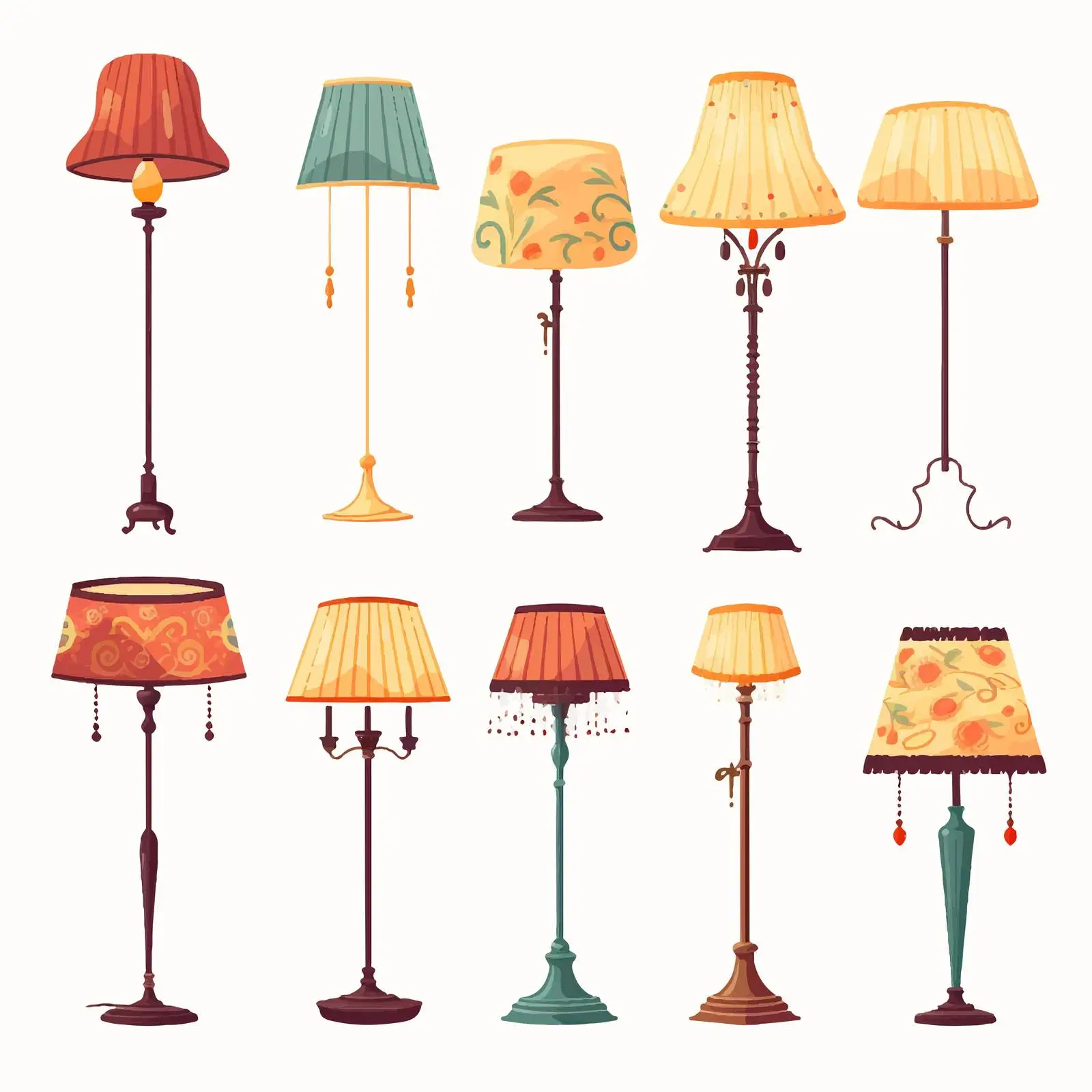 Electric Table and Floor Lamps with Shades — free download from Dotvec