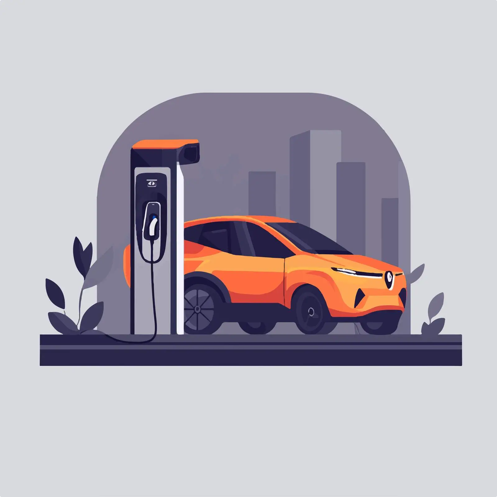 Electric Vehicle Charging Station Vector Illustration — free download from Dotvec