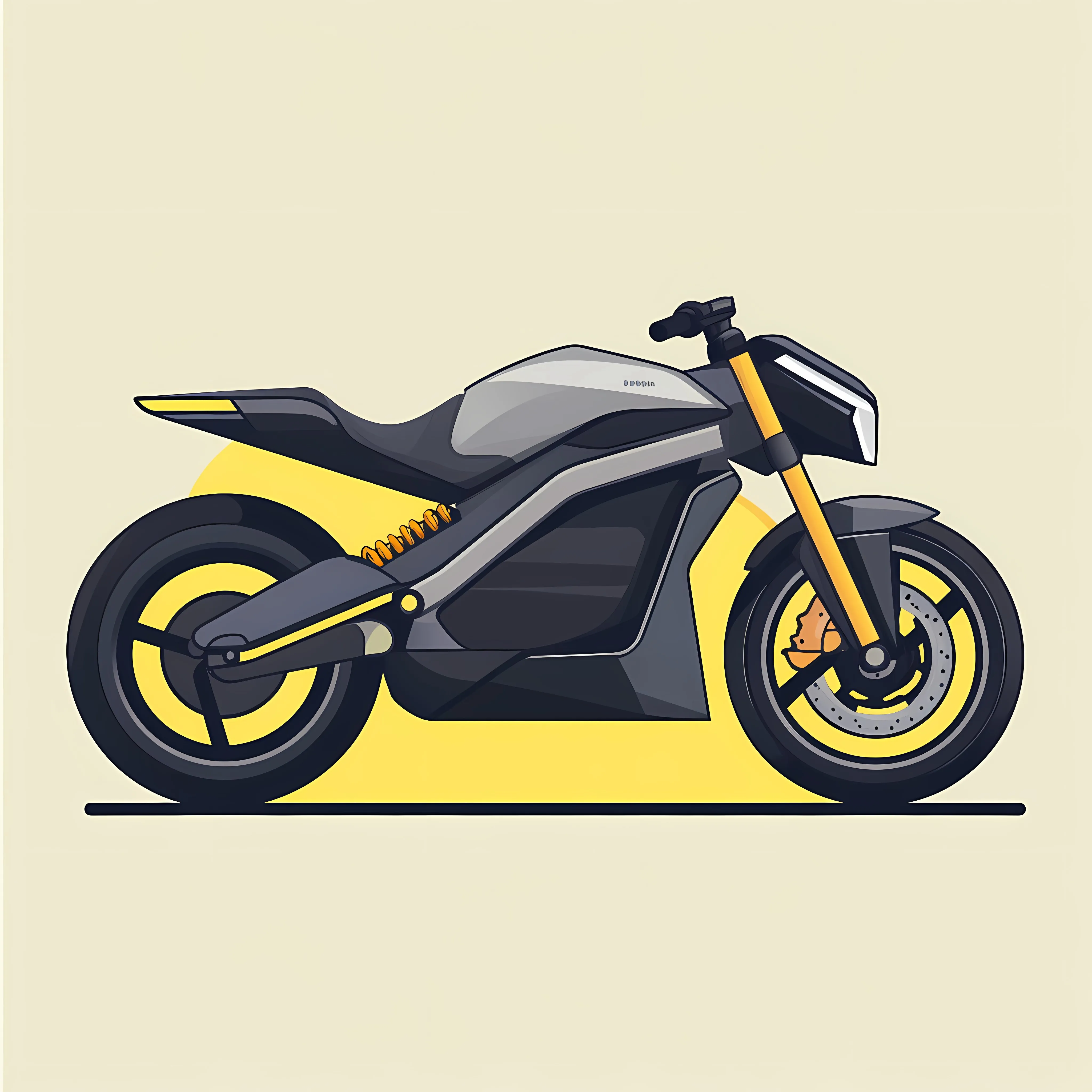 Electric Vehicle Motorcycle Flat Vector Illustration – free modern vehicle image from Dotvec