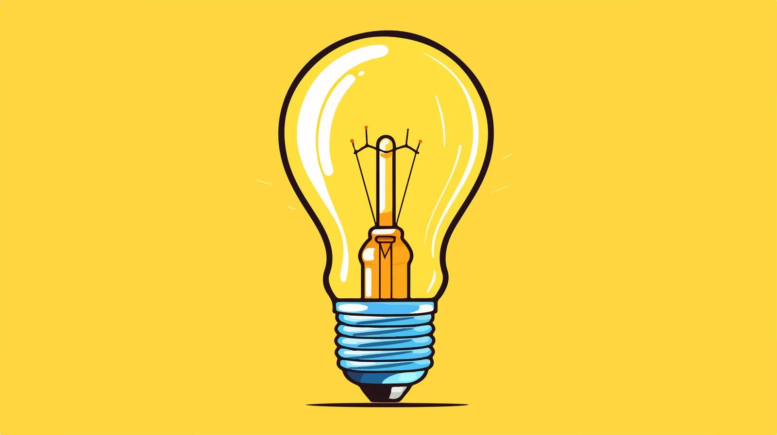 Cartoon Electric Light Bulb Vector Illustration — free download from Dotvec