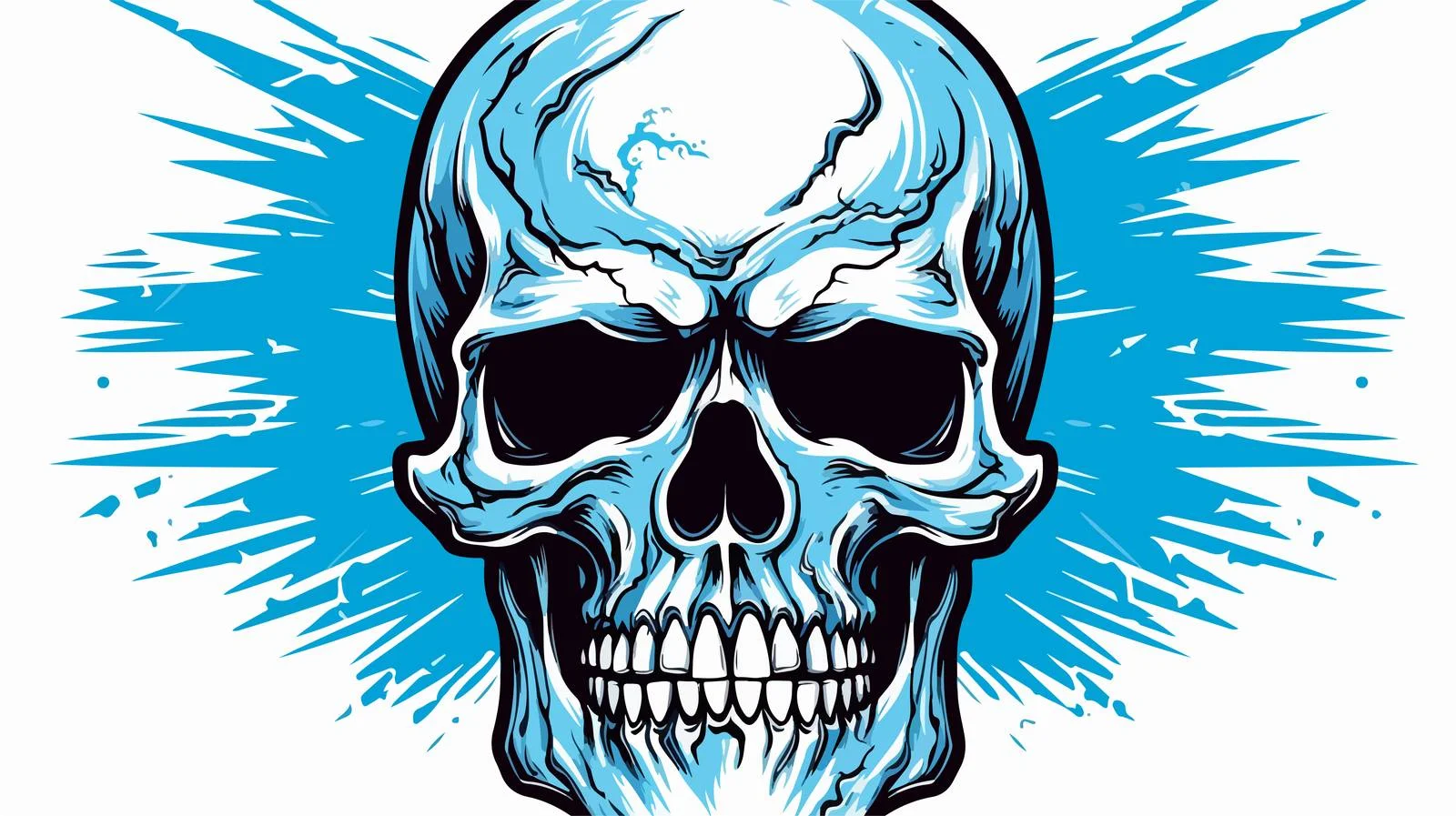 Electric Lightning Skull Vector Illustration — free download from Dotvec