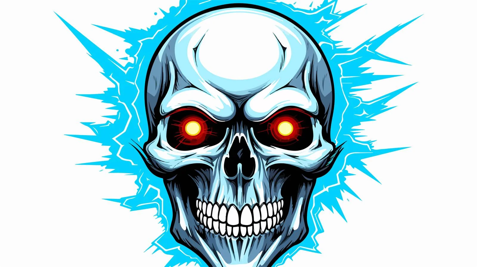 Electric Skull Lightning Vector Illustration — free download from Dotvec
