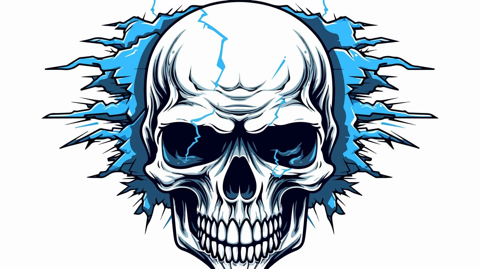 Electric Lightning Skull Vector Illustration — free download from Dotvec