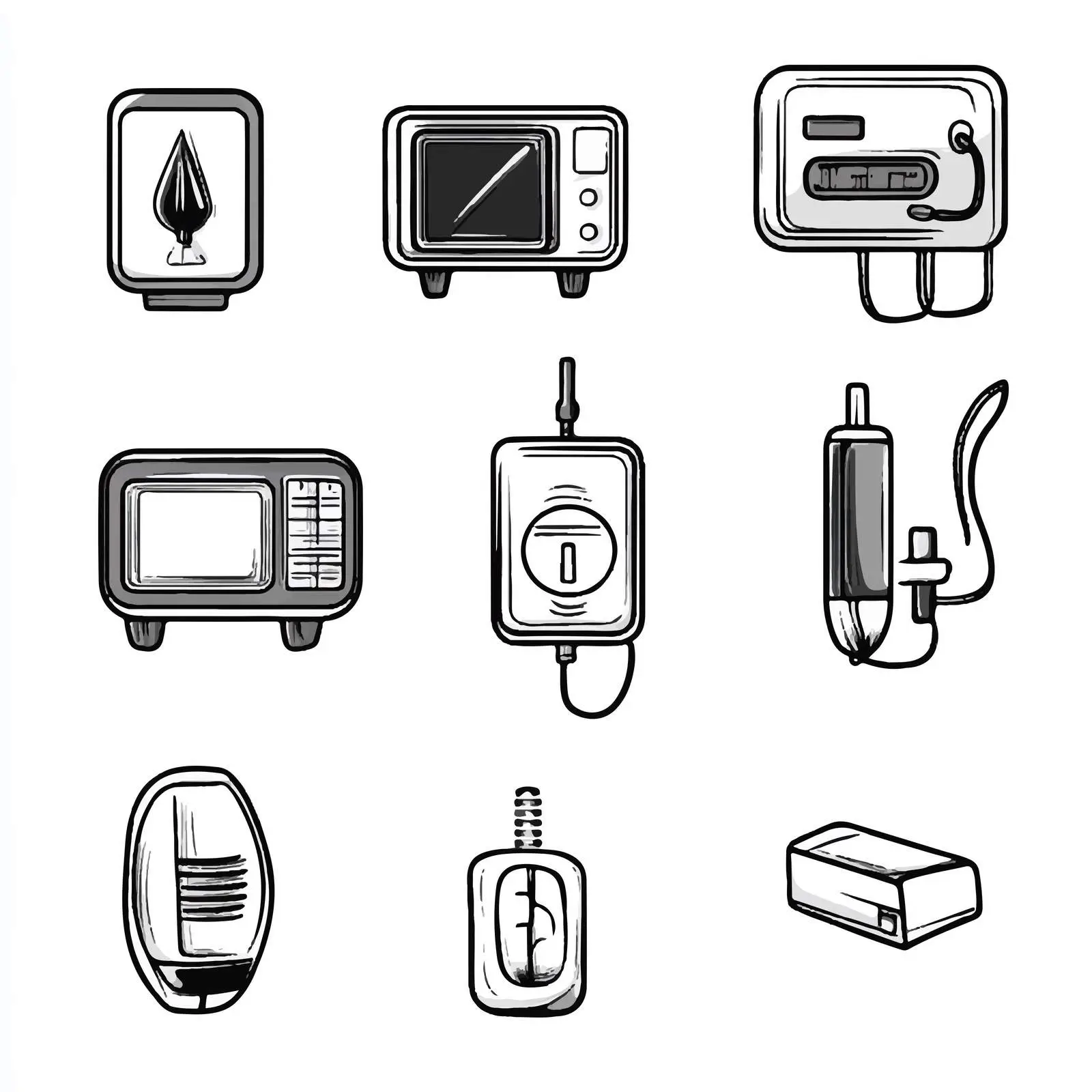 Cartoon Vector Electrical Objects Icon Set — free download from Dotvec