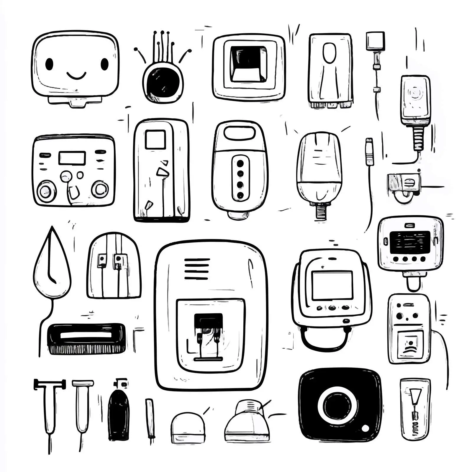 Cartoon Electrical Objects Vector Icons Set — free download from Dotvec