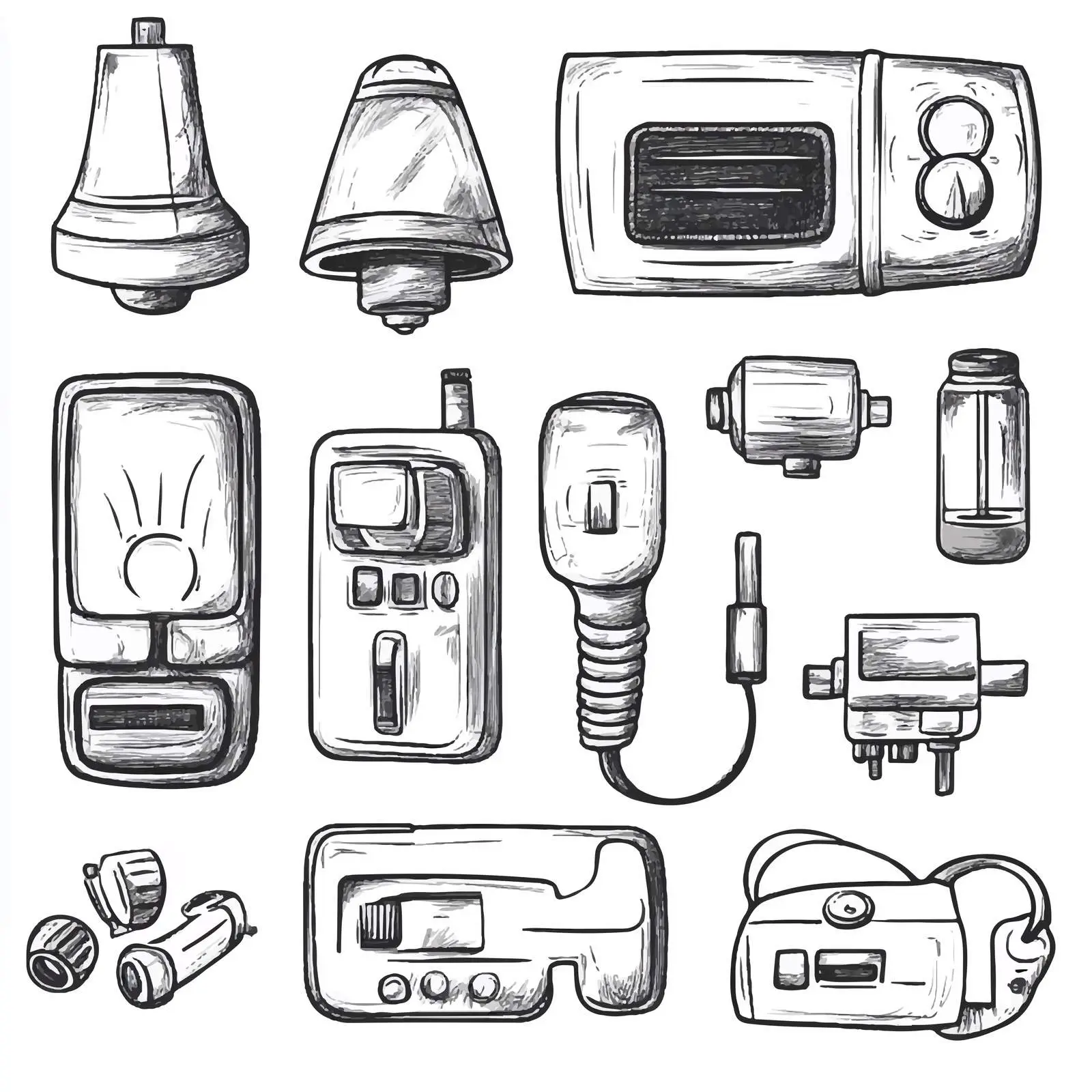 Cartoon Electrical Objects Icon Set – free fitting image from Dotvec